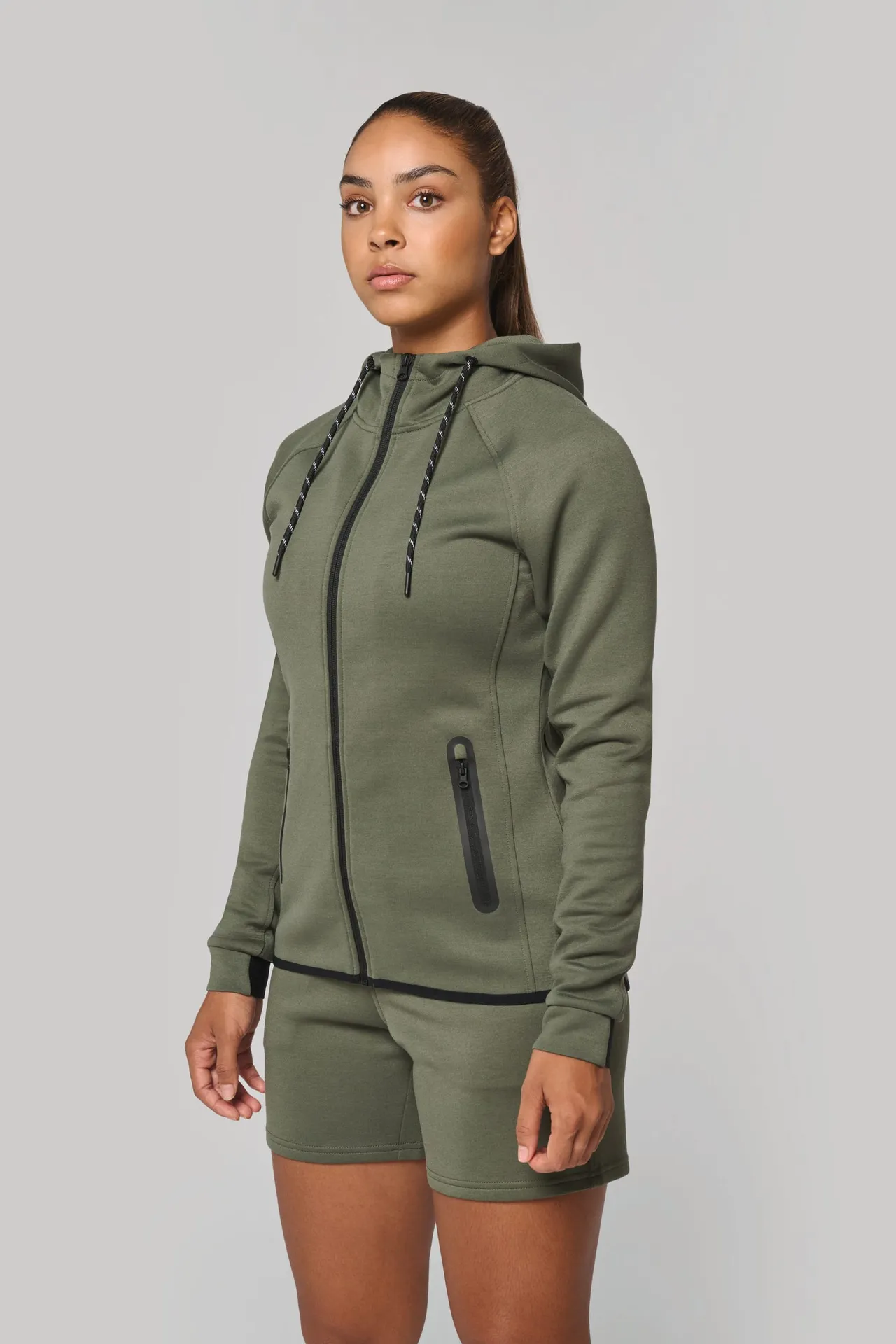 Damen-Funktions- performance Kapuzenjacke