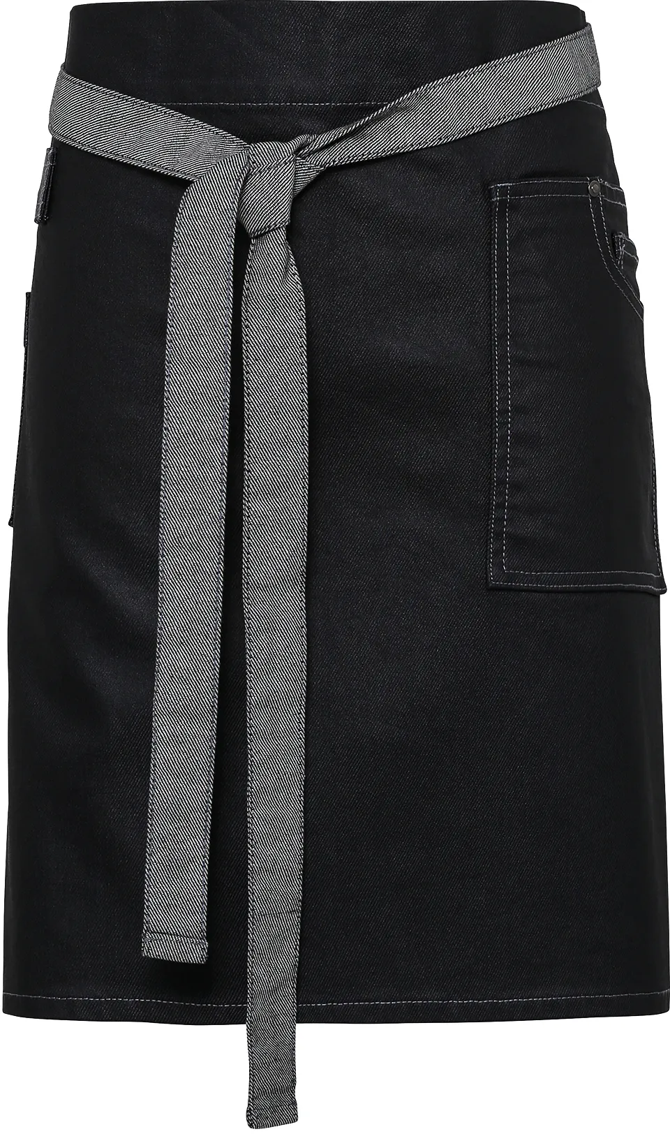 Division - Waxed look denim waist apron