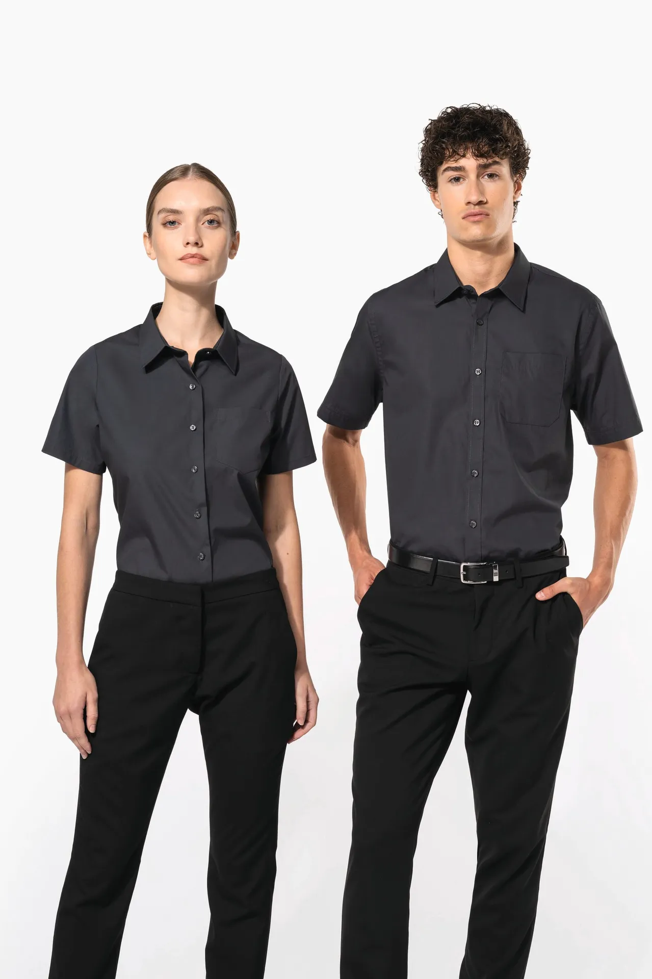 Damen Popelinebluse Kurzarm