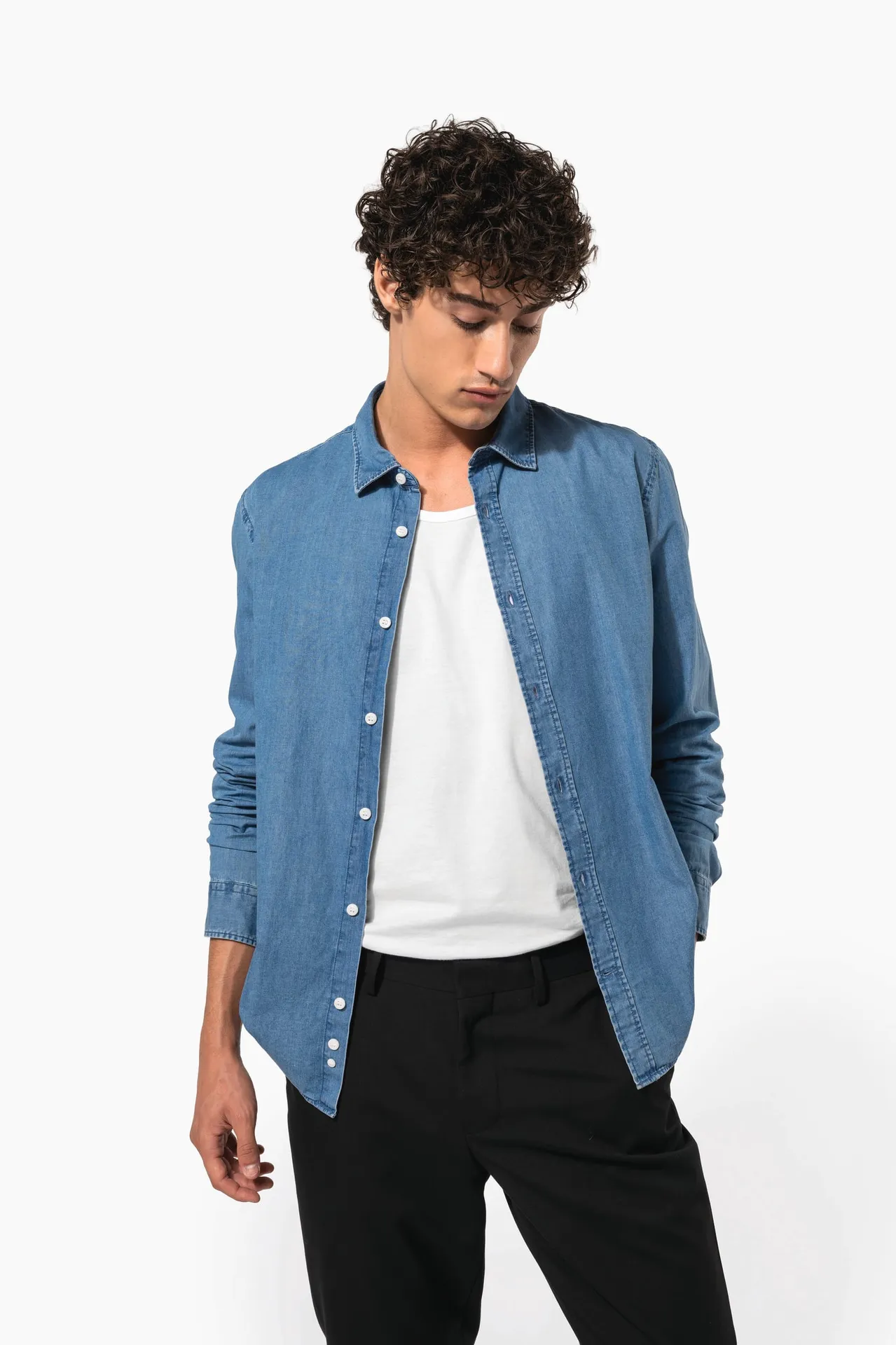 Herren Denimhemd