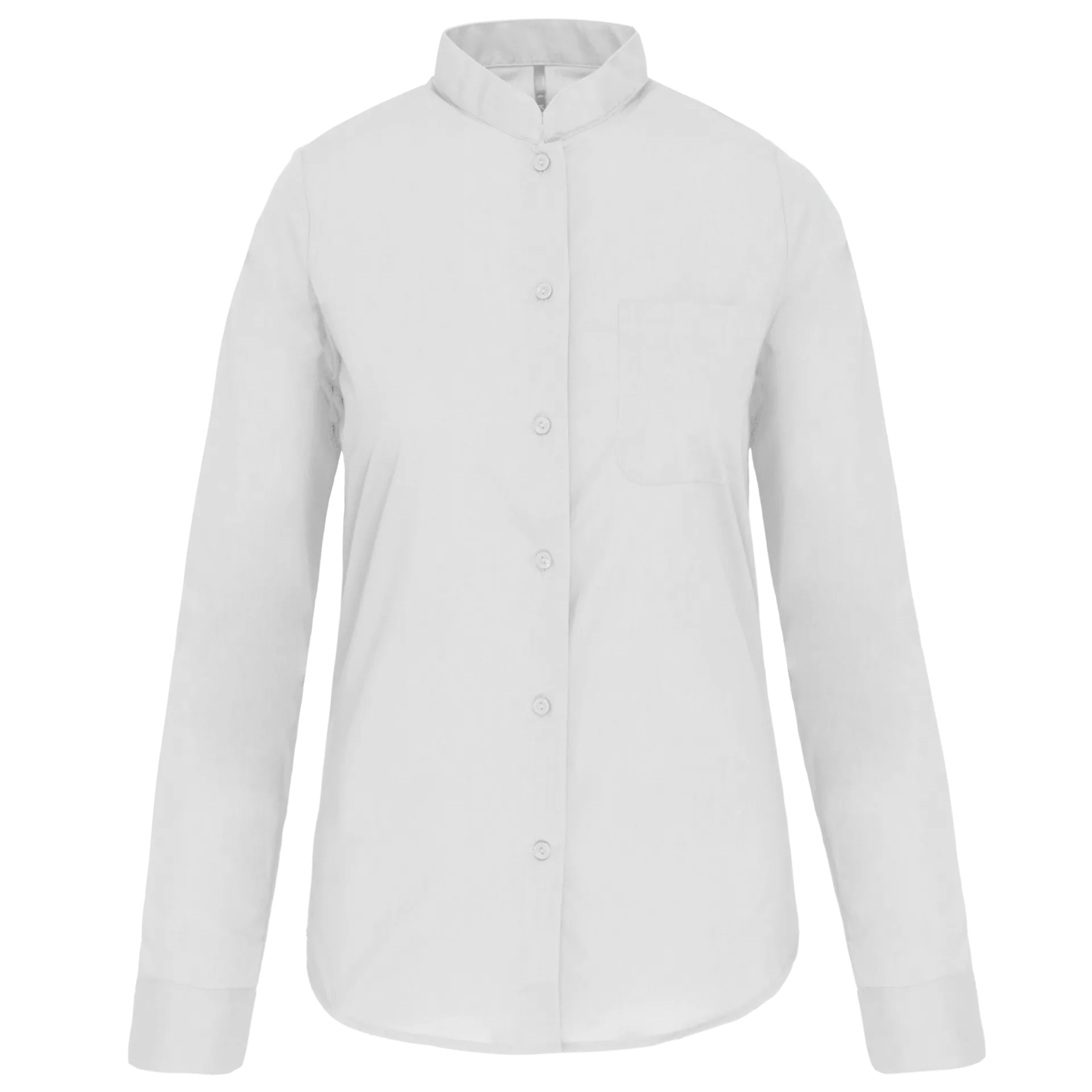 Damen hemdbluse mao-kragen langarm