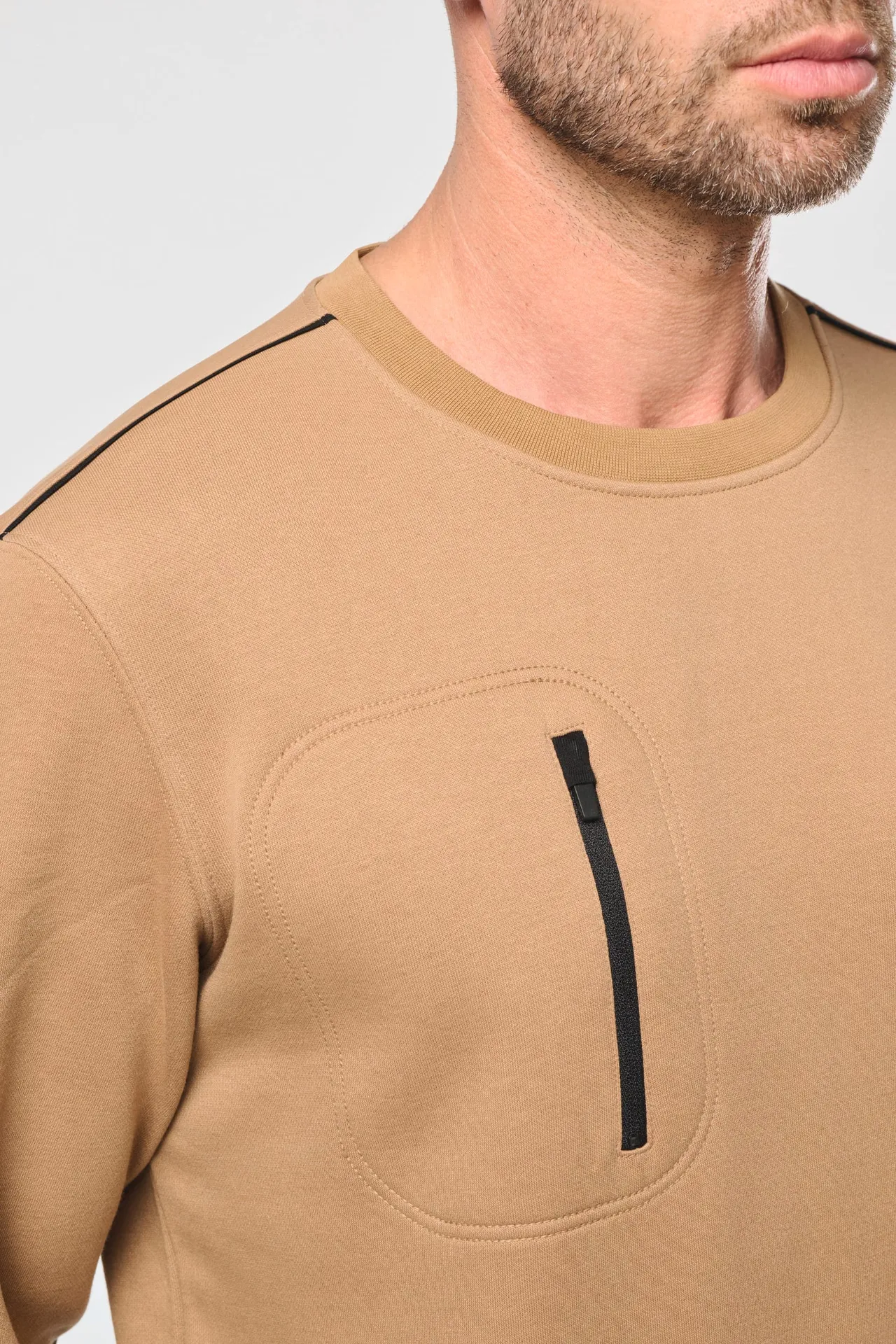 Day To Day Unisex-Sweatshirt mit kontrastfarbener zip Tasche