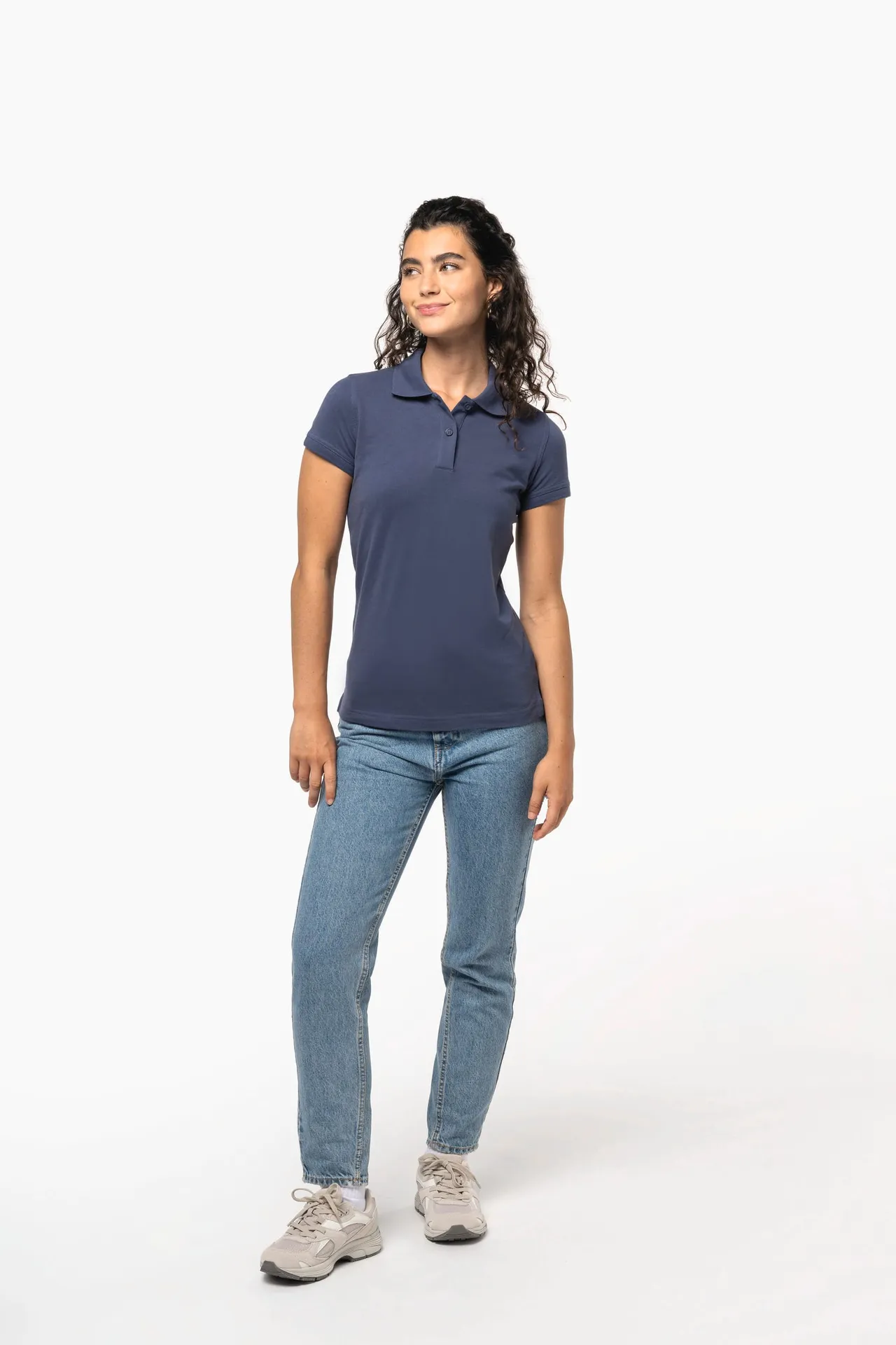 Kurzarm-Polohemd für Damen. Aus Baumwollpiqué