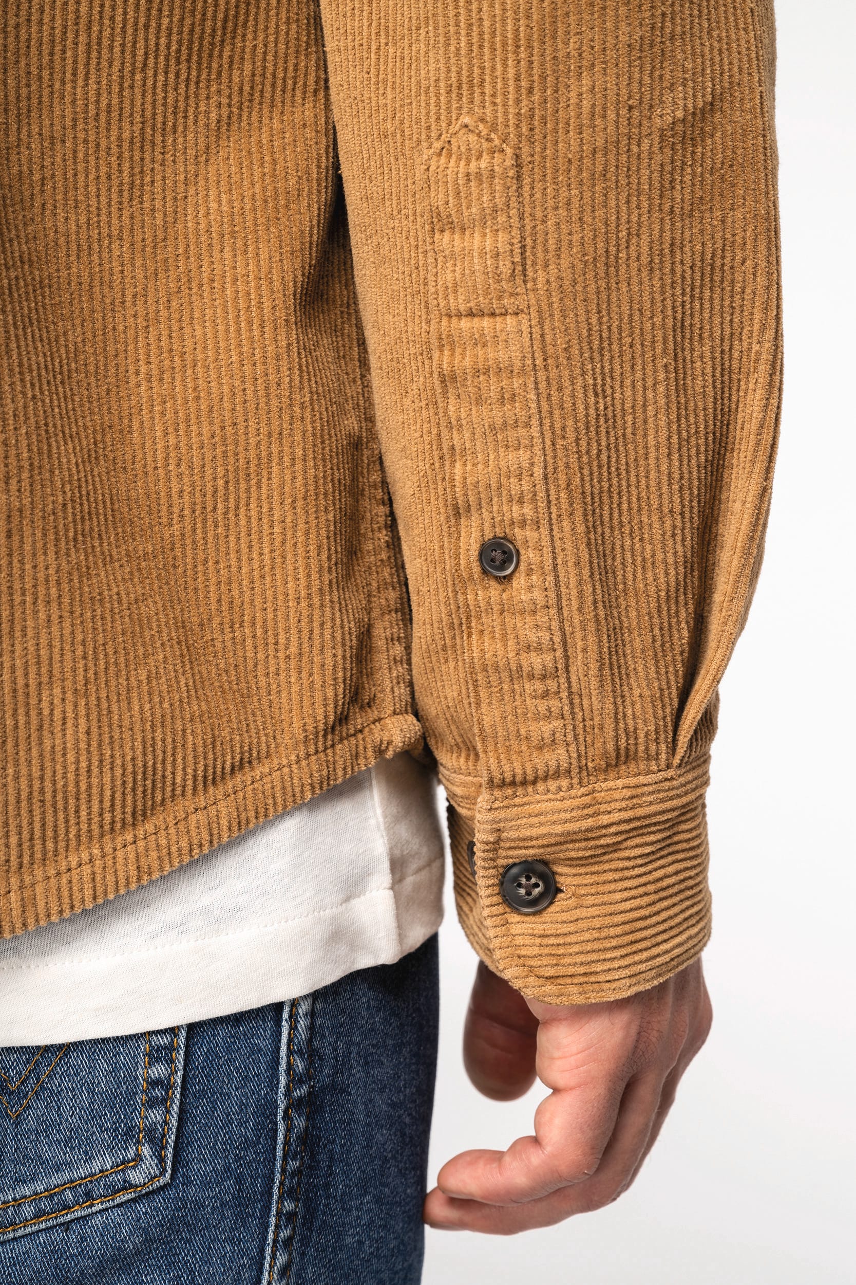 Umweltfreundliche ausgewaschene Herren-Hemdjacke aus Kord