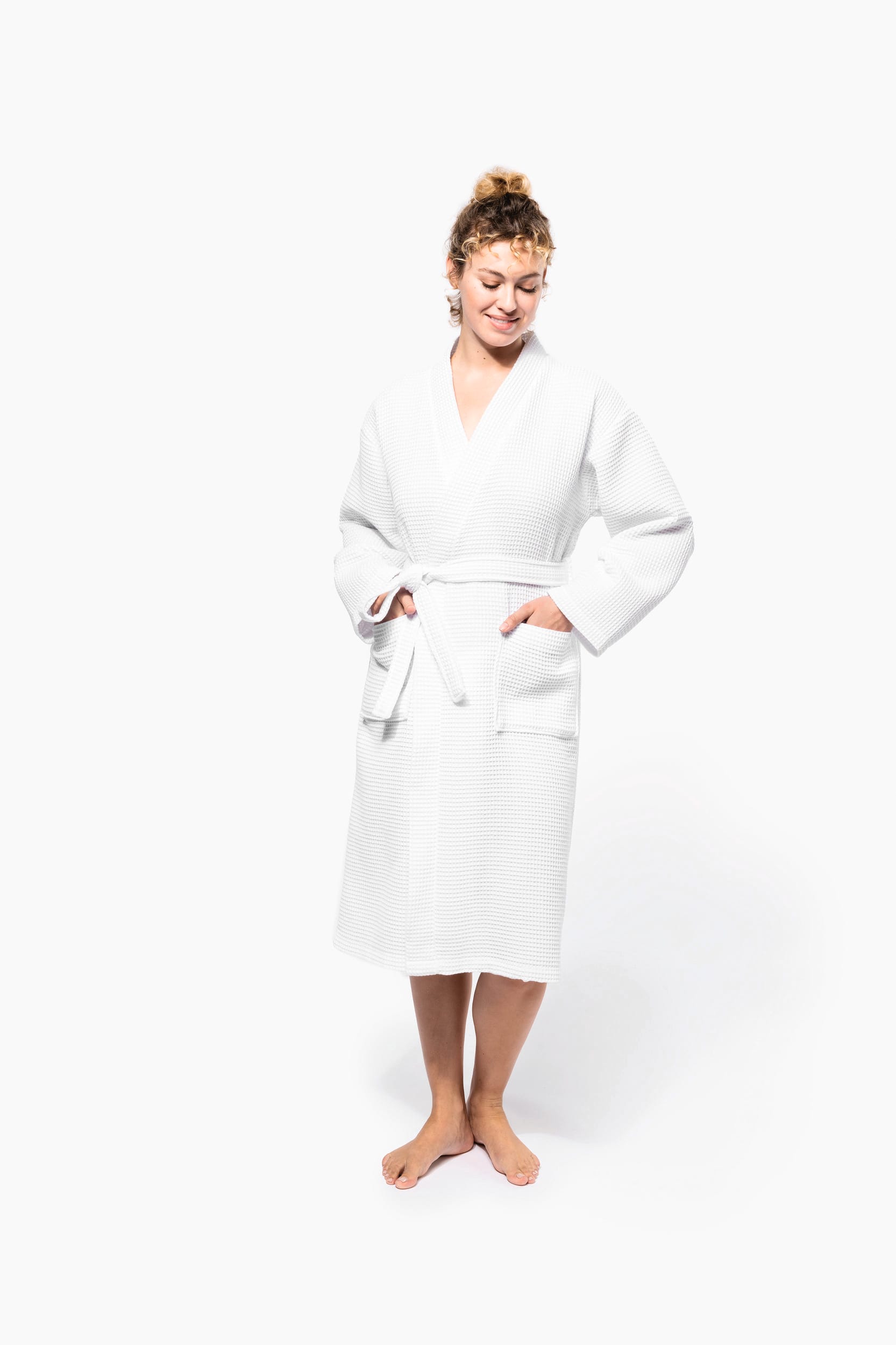 Walkfrottier-Bademantel Waffelpiqué