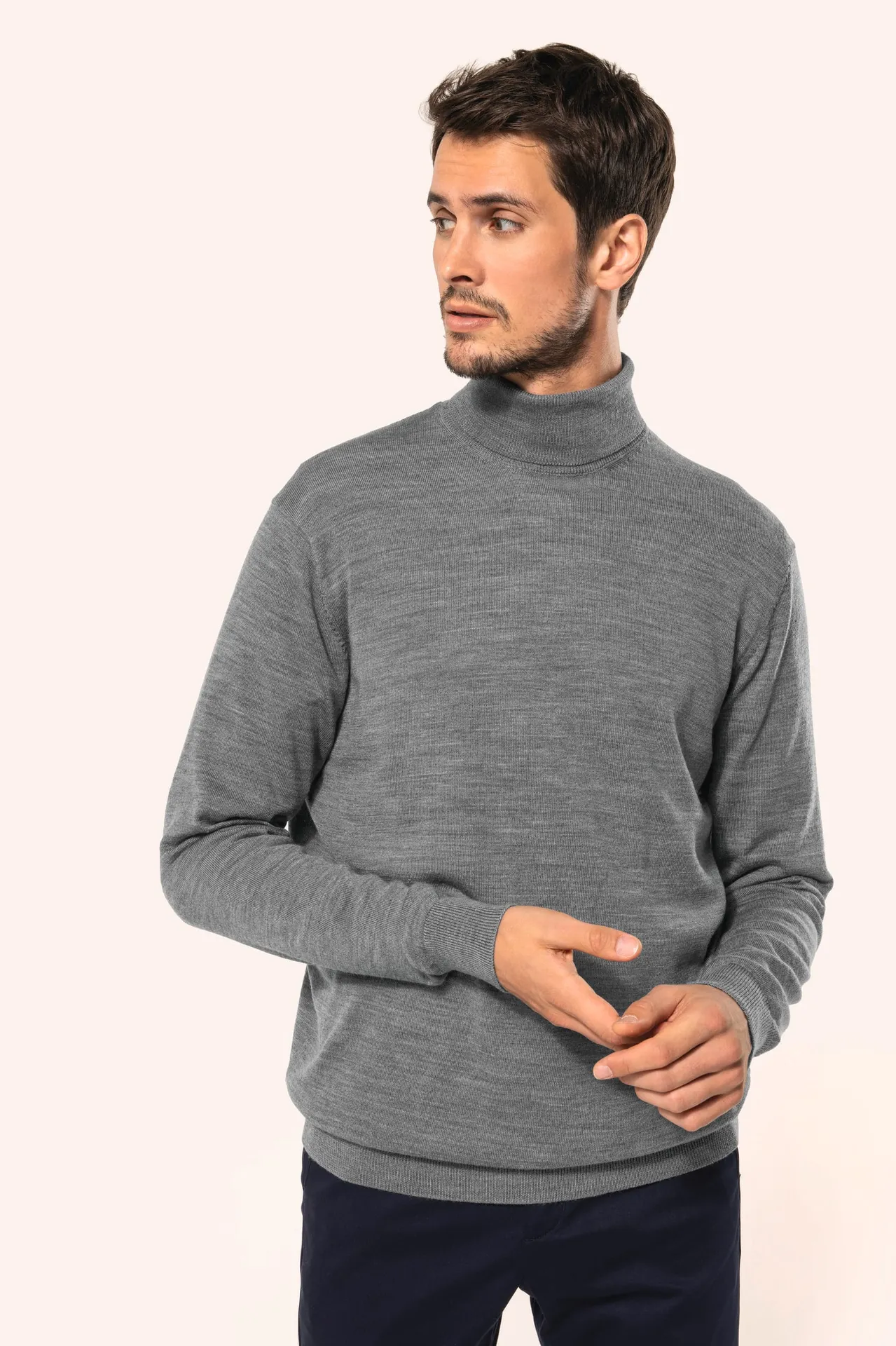 Merino-Herrenpullover mit Rollkragen