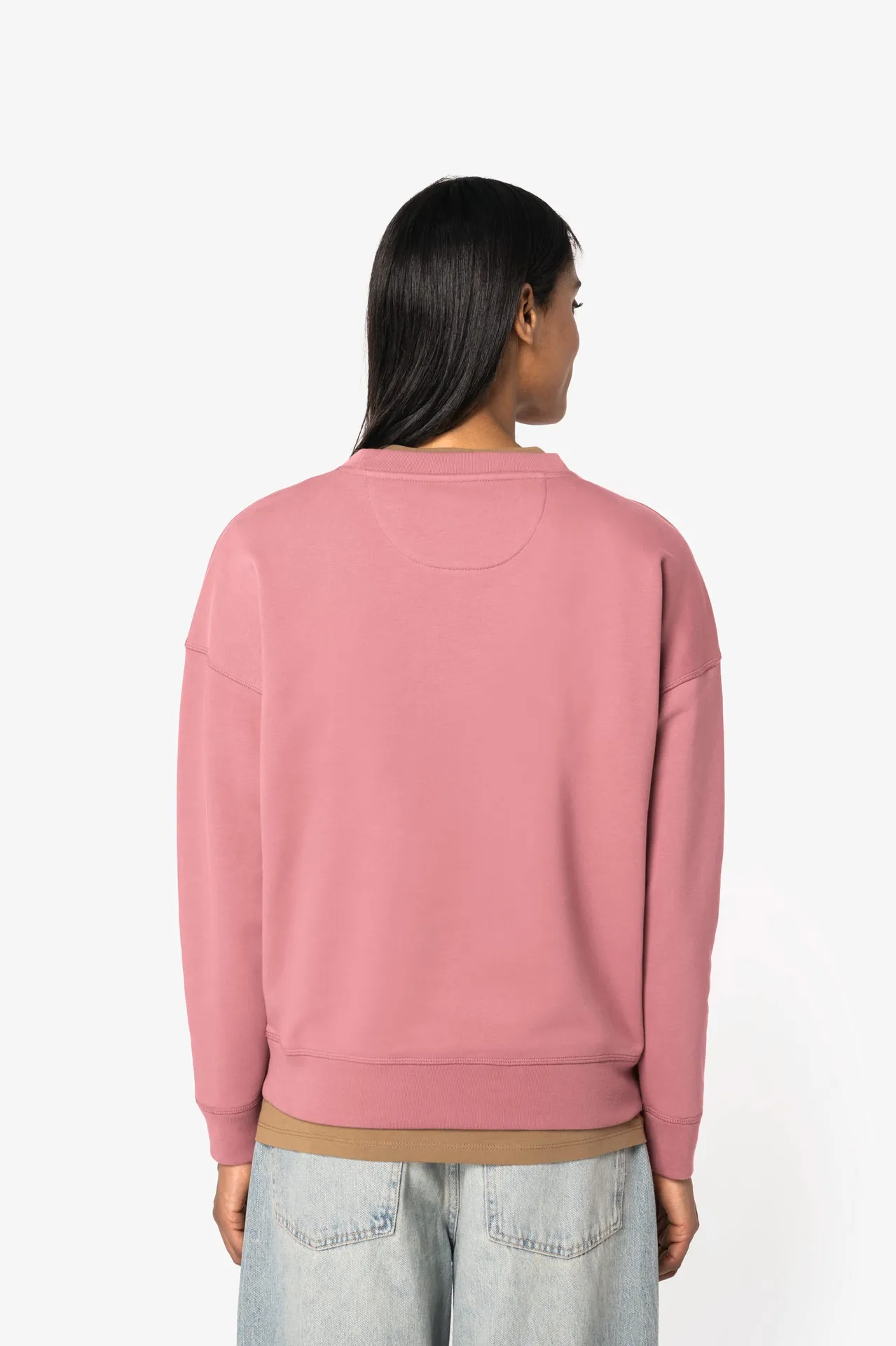 Umweltfreundliches Sweatshirt mit Rundhalsausschnitt und überschnittenen Schultern, Damen