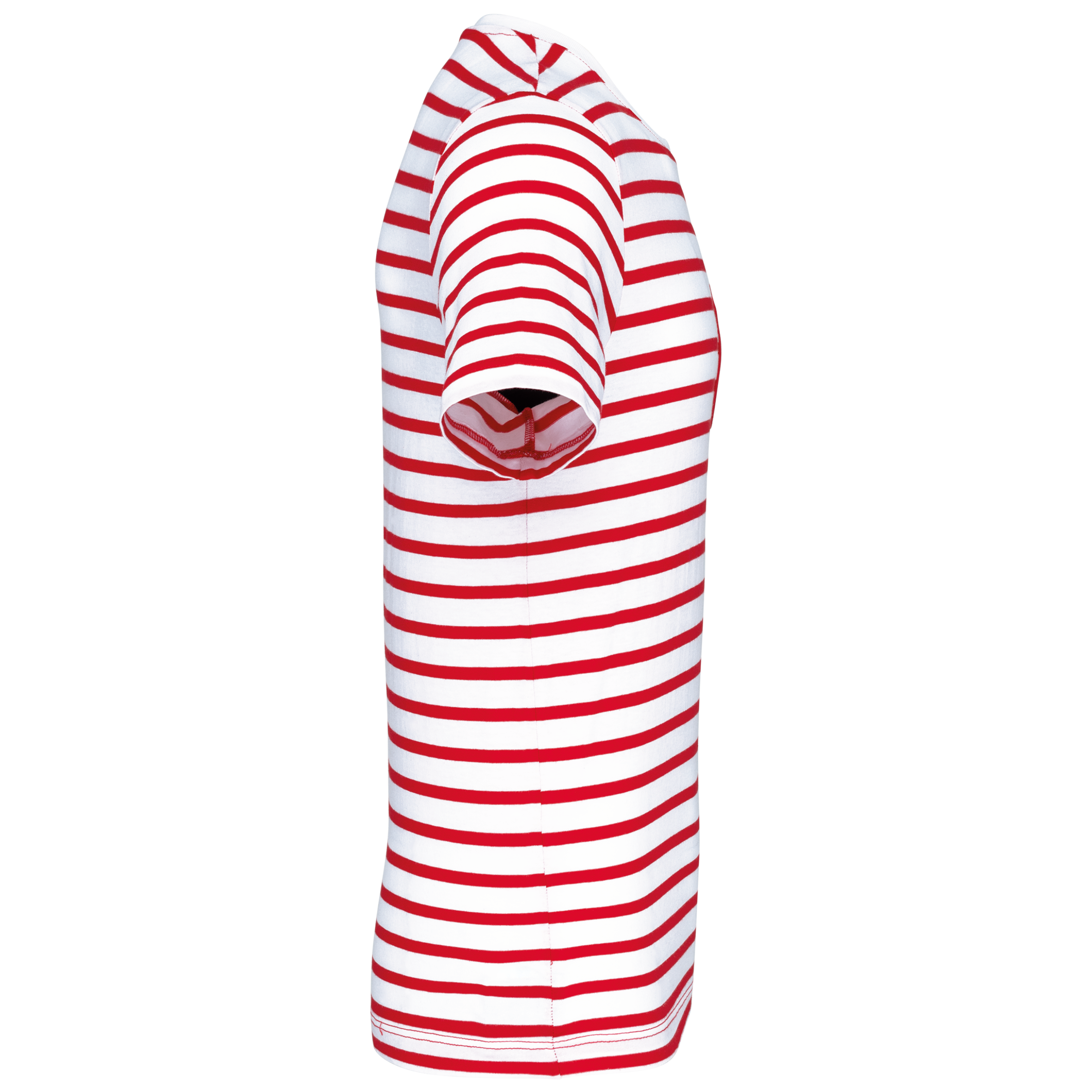 Gestreiftes Kurzarm-T-Shirt im Marine-Stil mit Tasche