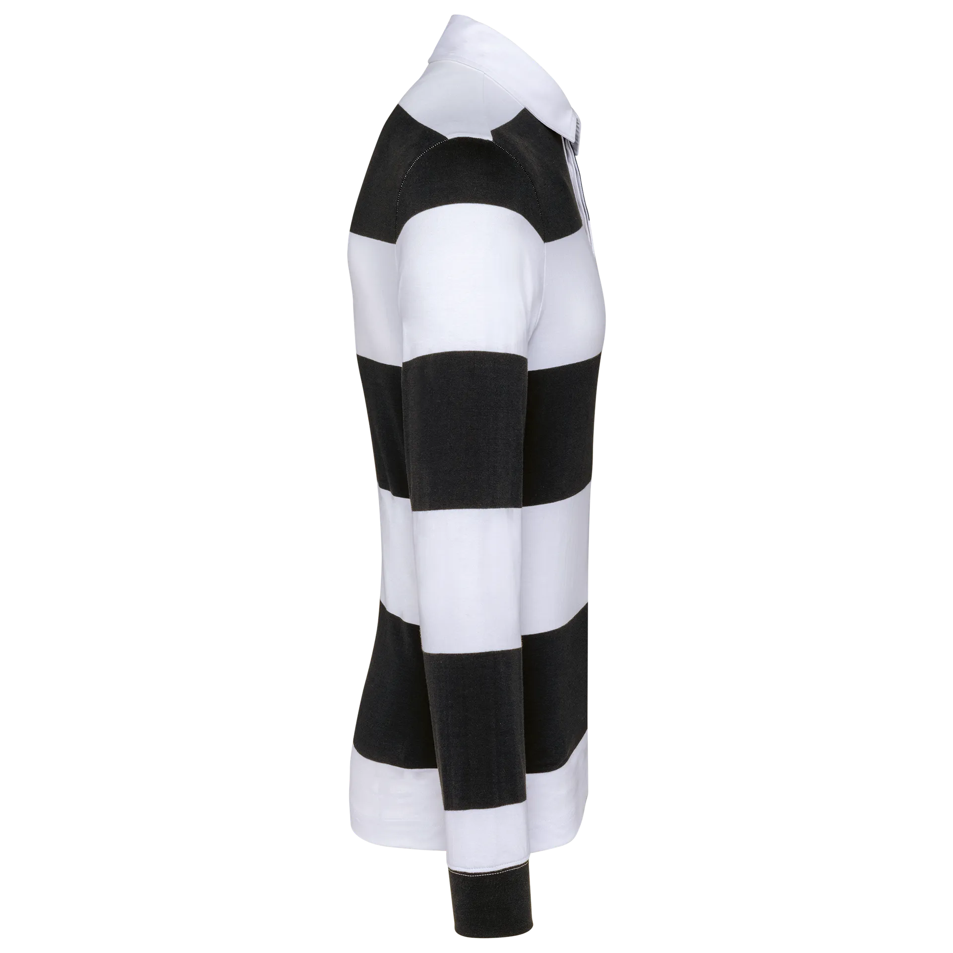 Gestreiftes Polohemd mit langen Ärmeln, Unisex