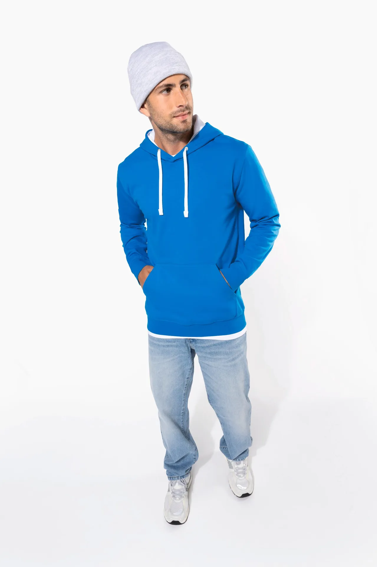 Herren-kapuzensweatshirt bicolor