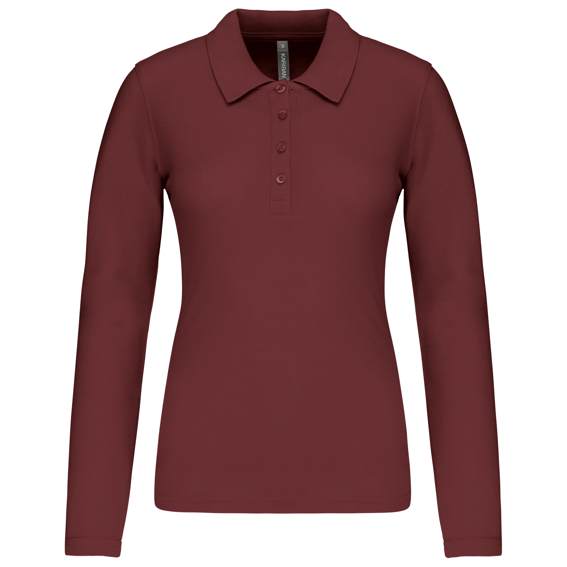 Damen Langarm-Polohemd. Baumwollpiqué