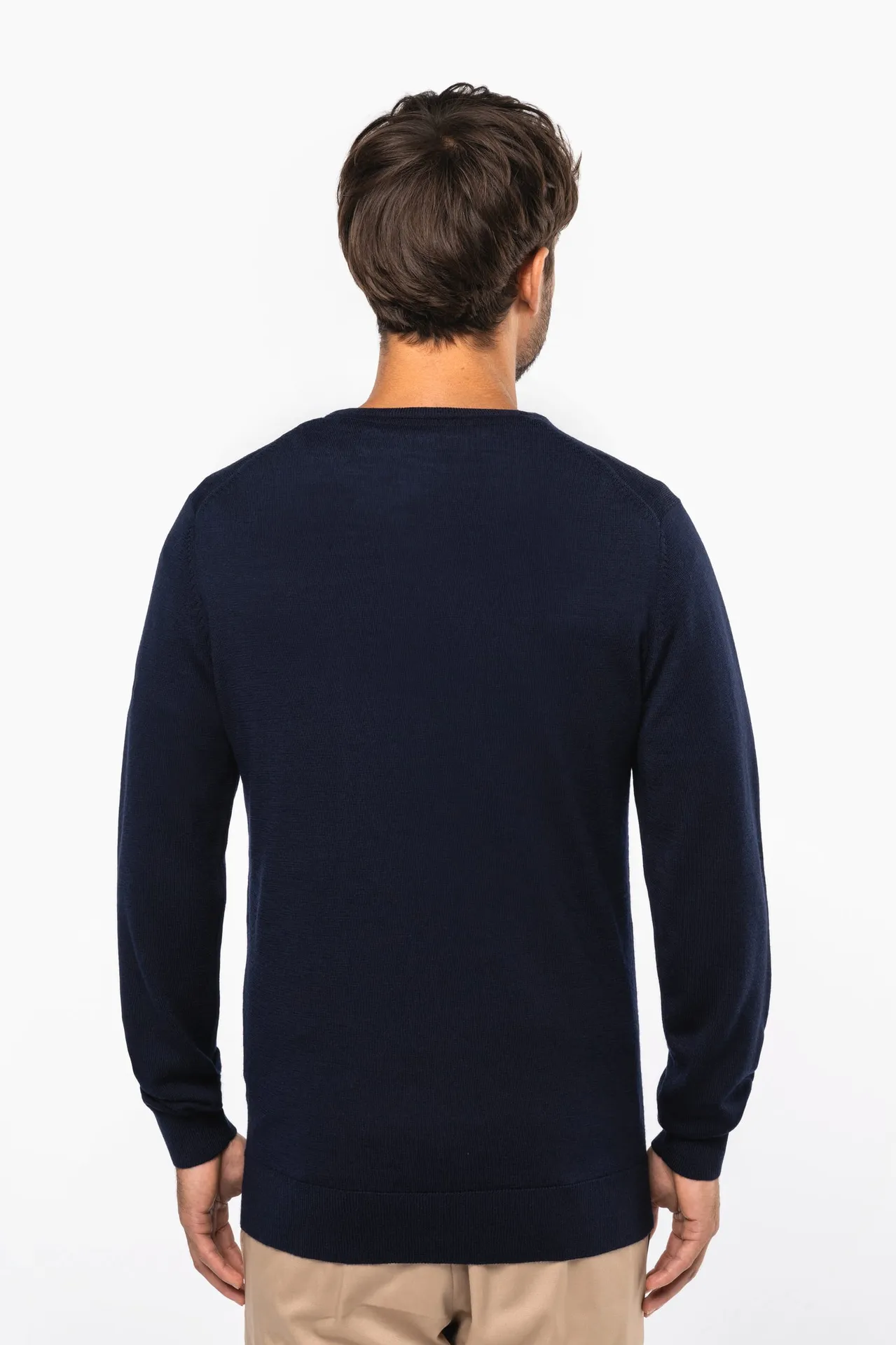 Merino-Herrenpullover mit V-Ausschnitt