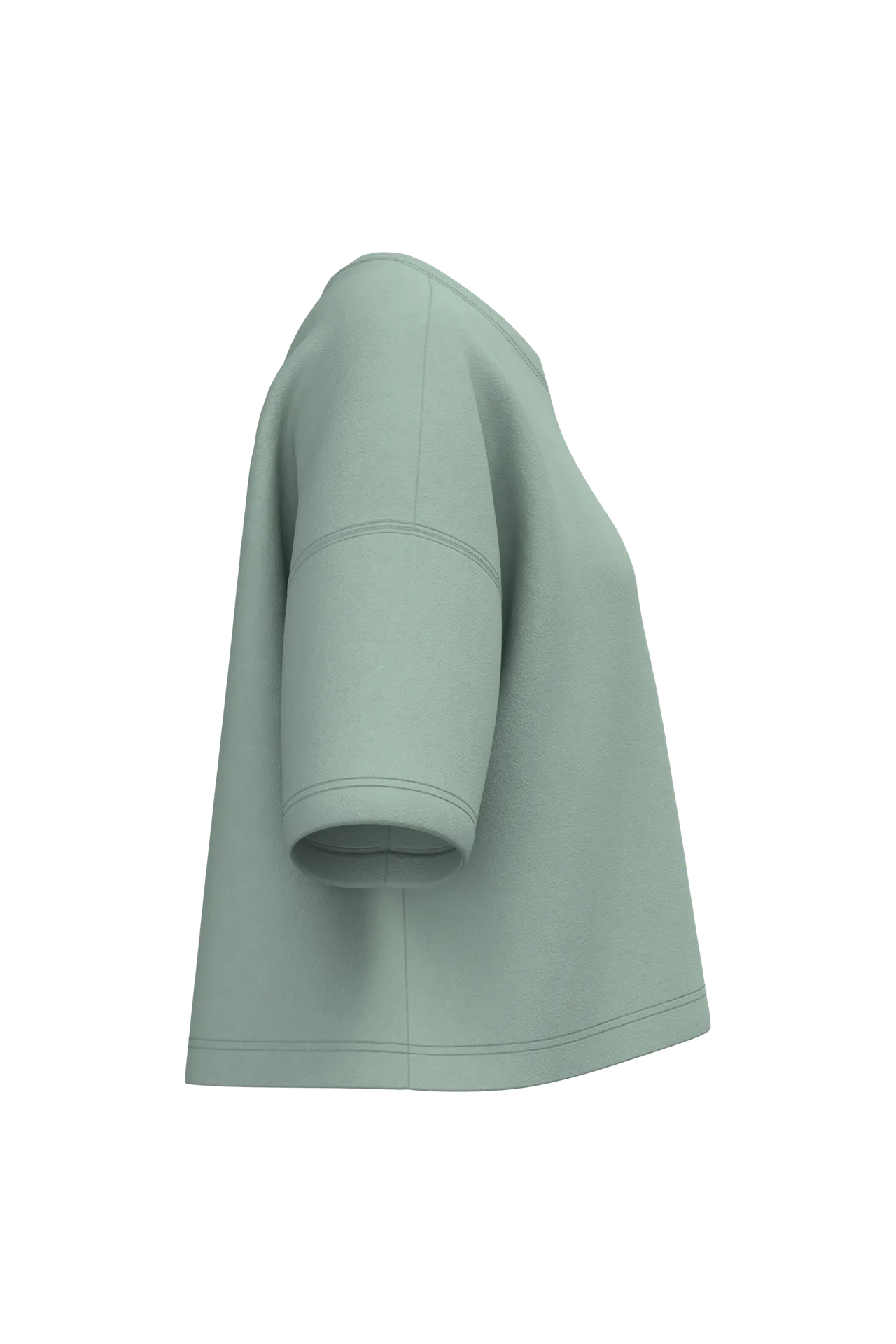 Damen Cropped-Sweatshirt mit kurzen Ärmeln und Rundhalsausschnitt