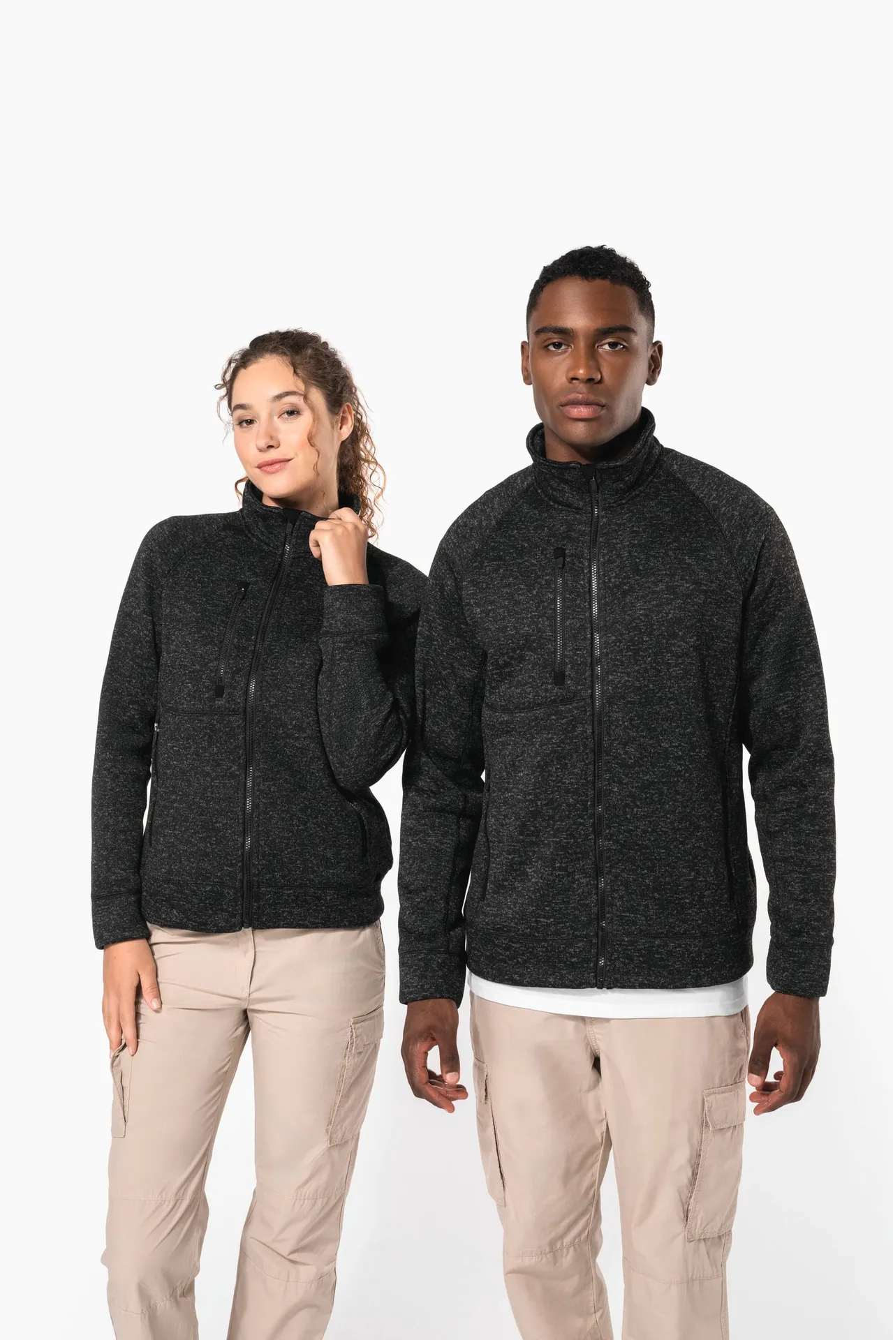 Damen-Weste mit Reißverschluss, aus Chiné