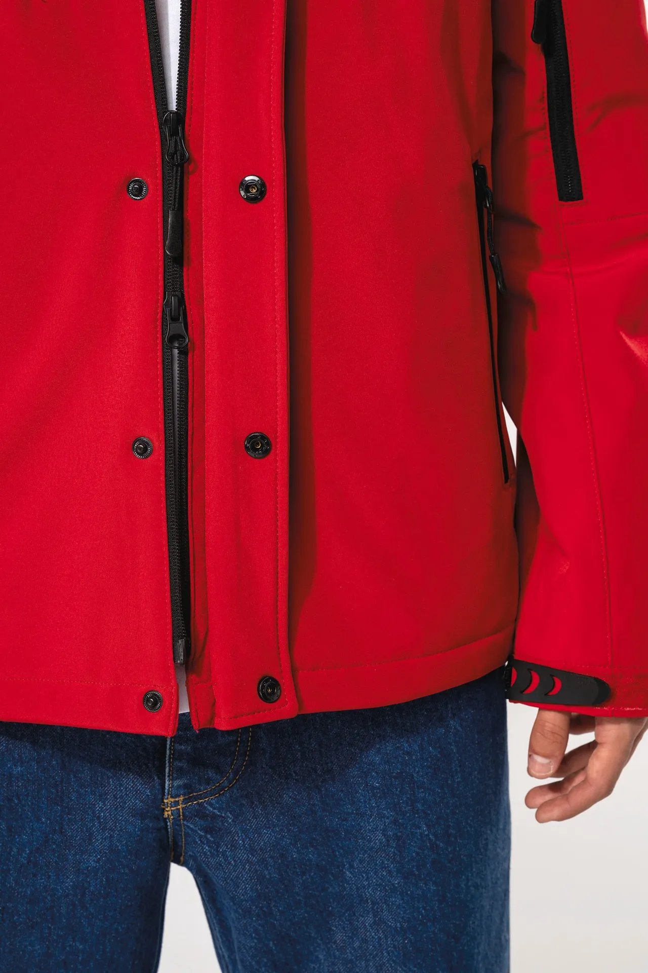 Herrenparka Softshell wattiert mit Kapuze