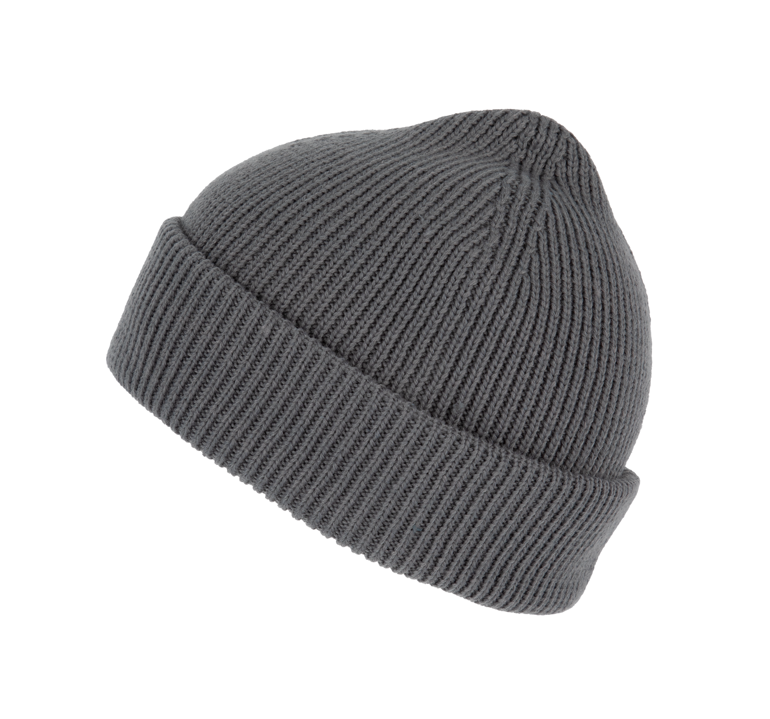 Gerippte Mütze mit doppeltem Umschlag