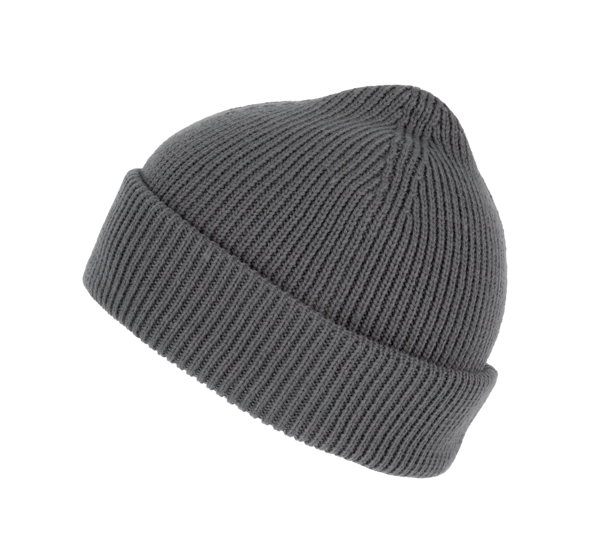 Gerippte Mütze mit doppeltem Umschlag