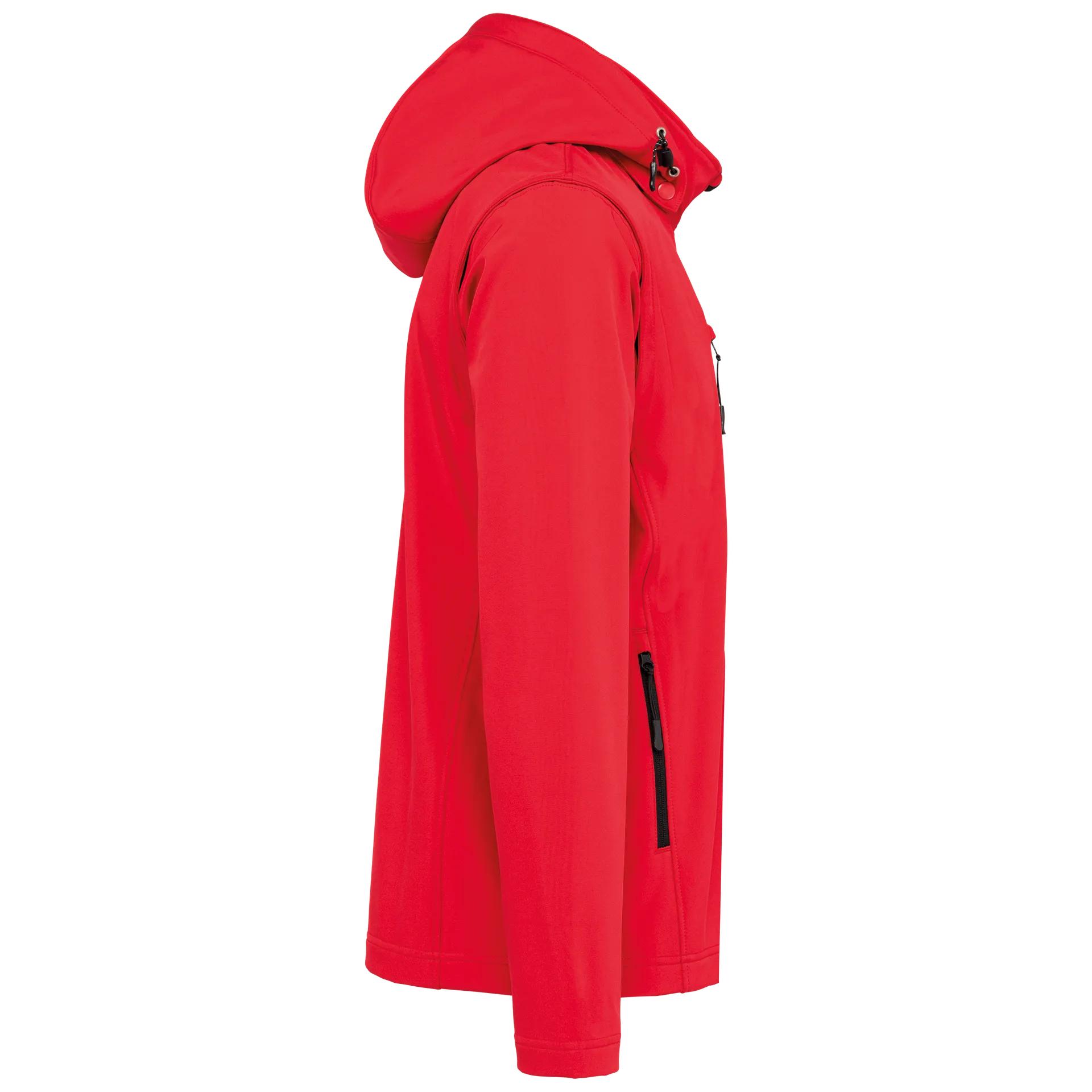 3-lagige Unisex-Softshell-Jacke mit Kapuze und abnehmbaren Ärmeln