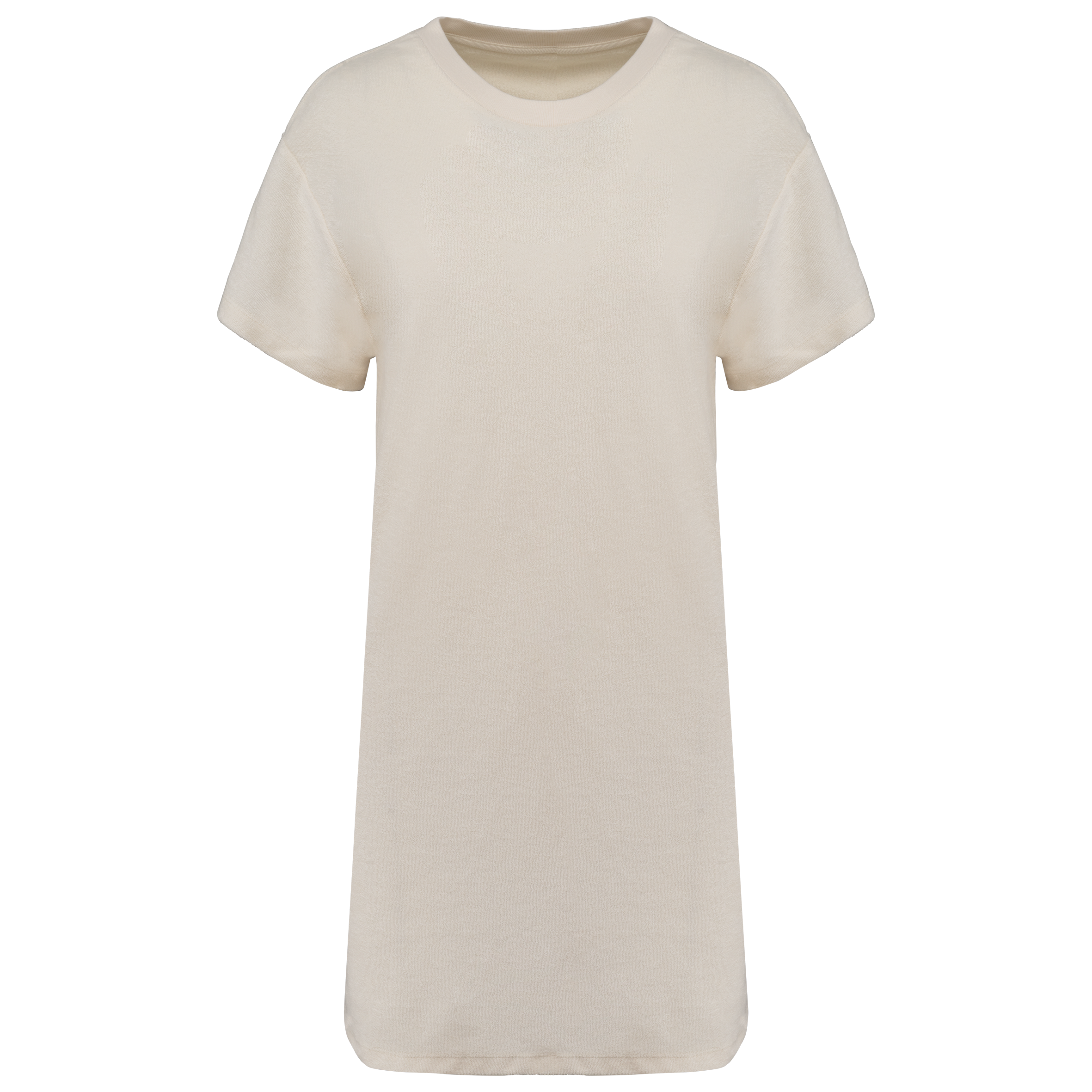 Umweltfreundliches Damen-T-Shirt-Kleid aus Frottee mit überschnittener Schulterpartie