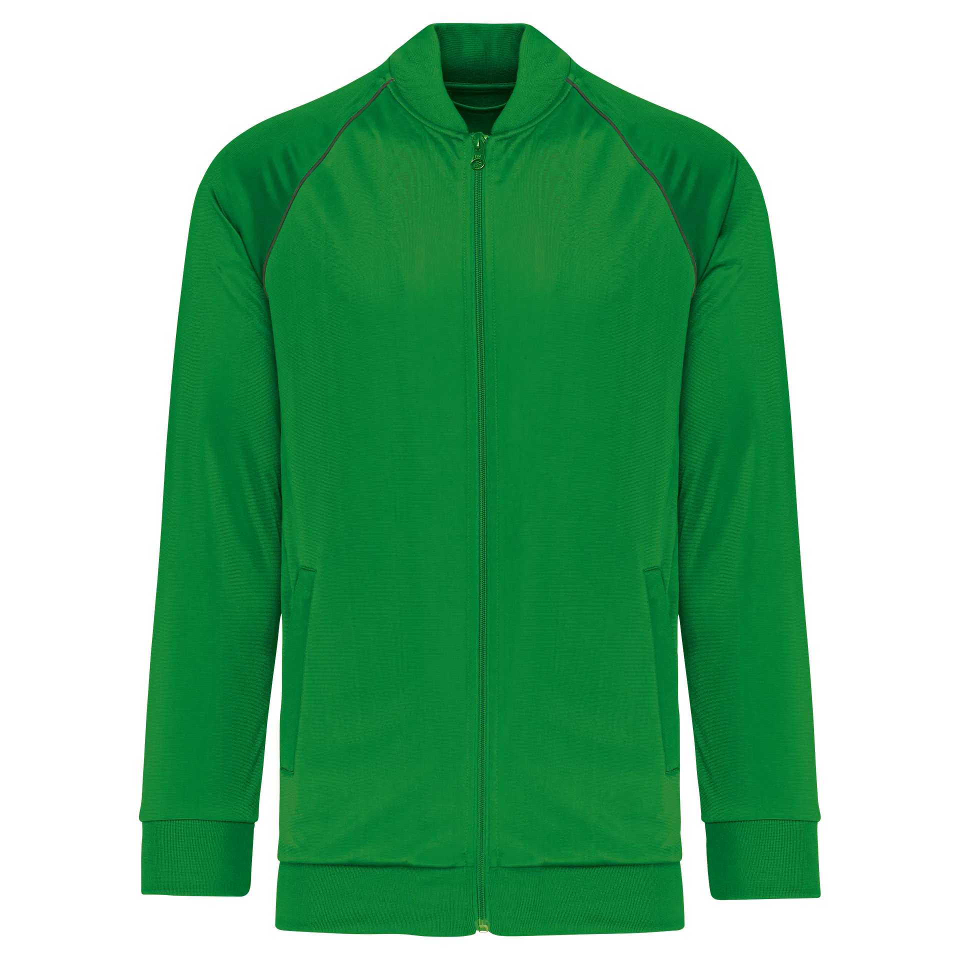 Unisex-Trainingsjacke mit Reißverschluss und Paspel