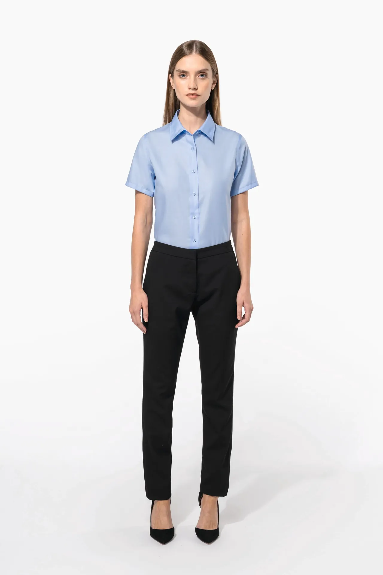 Damen Kurzarmbluse Bügelfrei