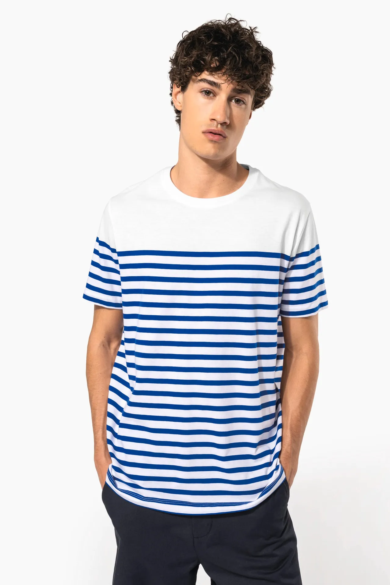 T-Shirt im Marine-Stil mit Rundhalsausschnitt Bio Herren