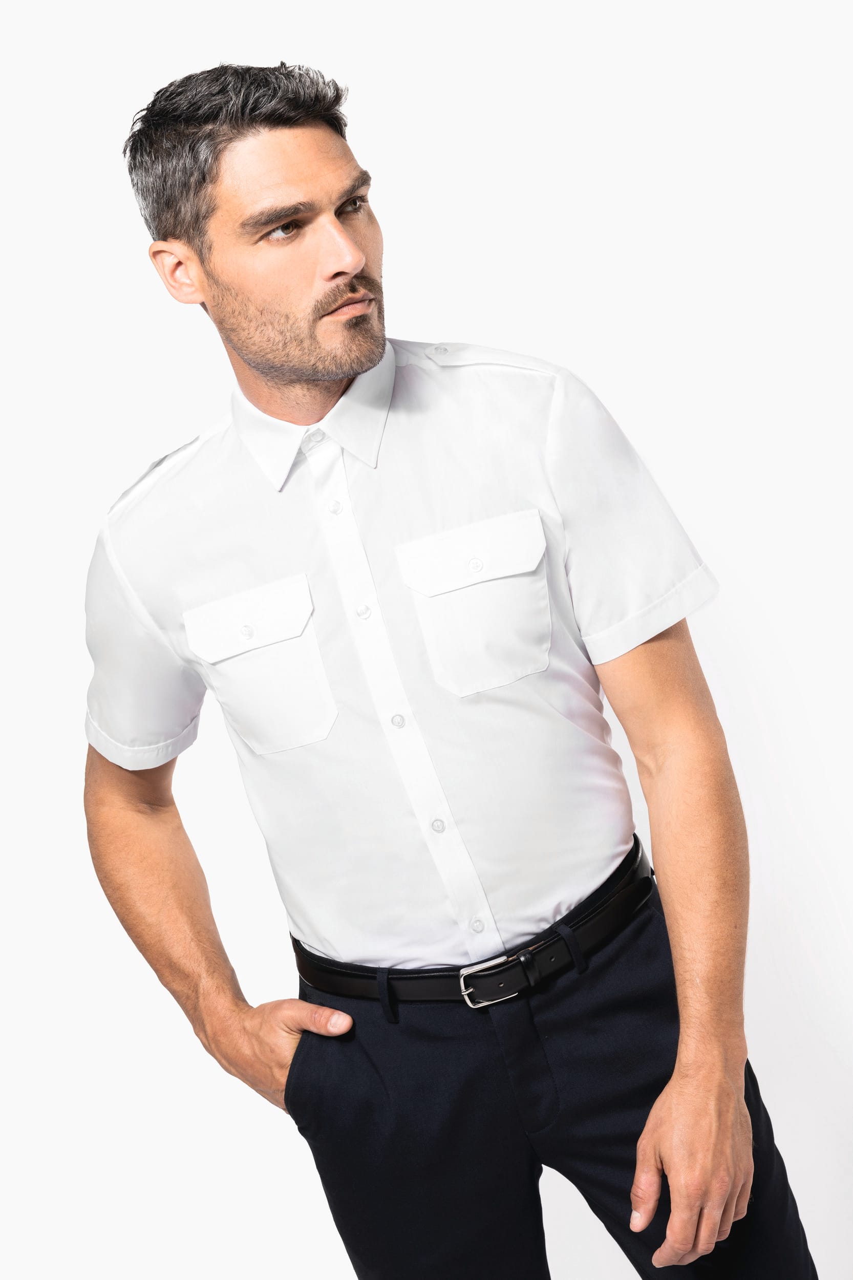 Kurzarm-Pilotenhemd für Herren