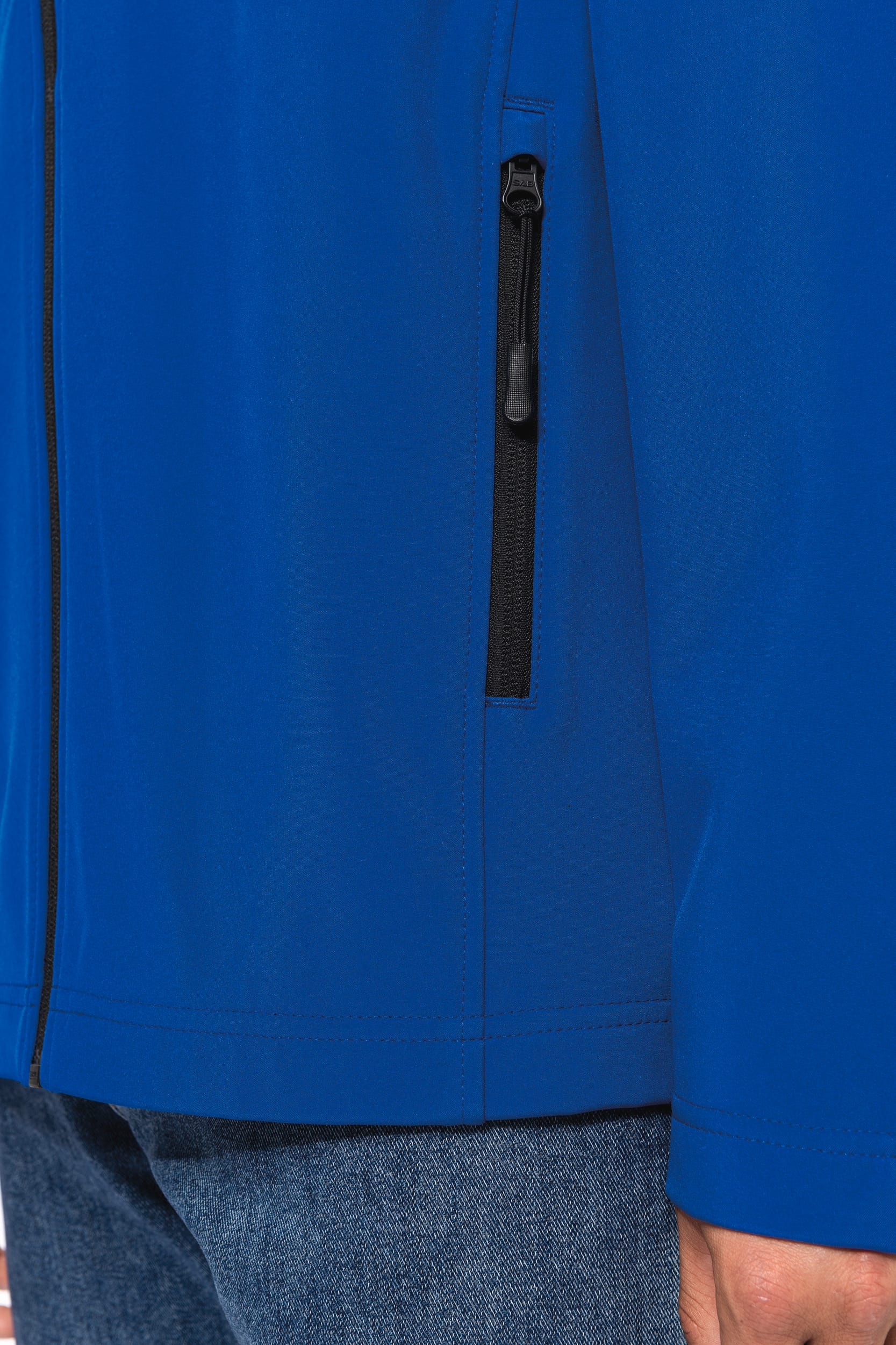 3-lagige Unisex-Softshell-Jacke mit Kapuze und abnehmbaren Ärmeln