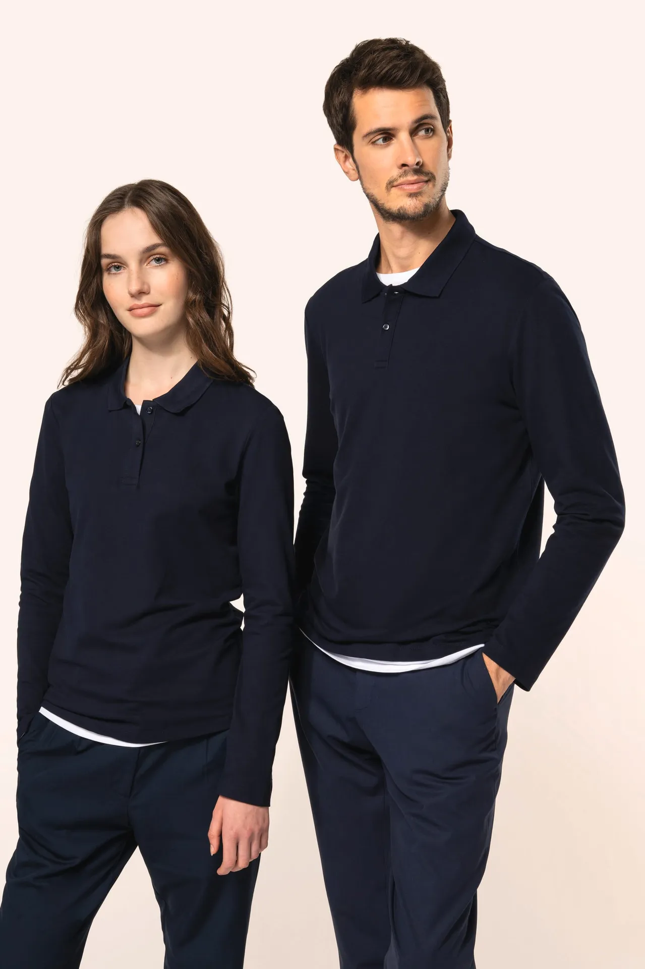 Supima® Herren-Polohemd mit langen Ärmeln