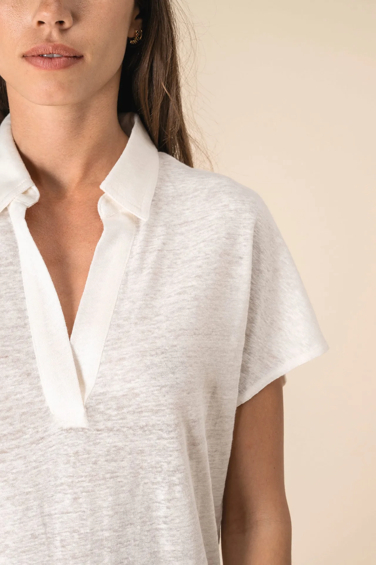 Damen-Polohemd aus Leinen