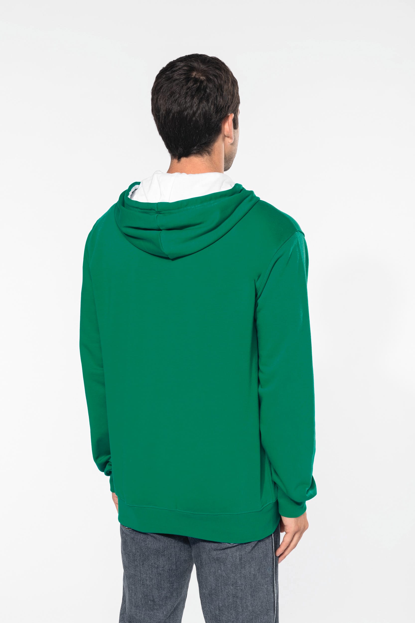 HERREN-KAPUZENSWEATSHIRT BICOLOR mit Reißverschluss