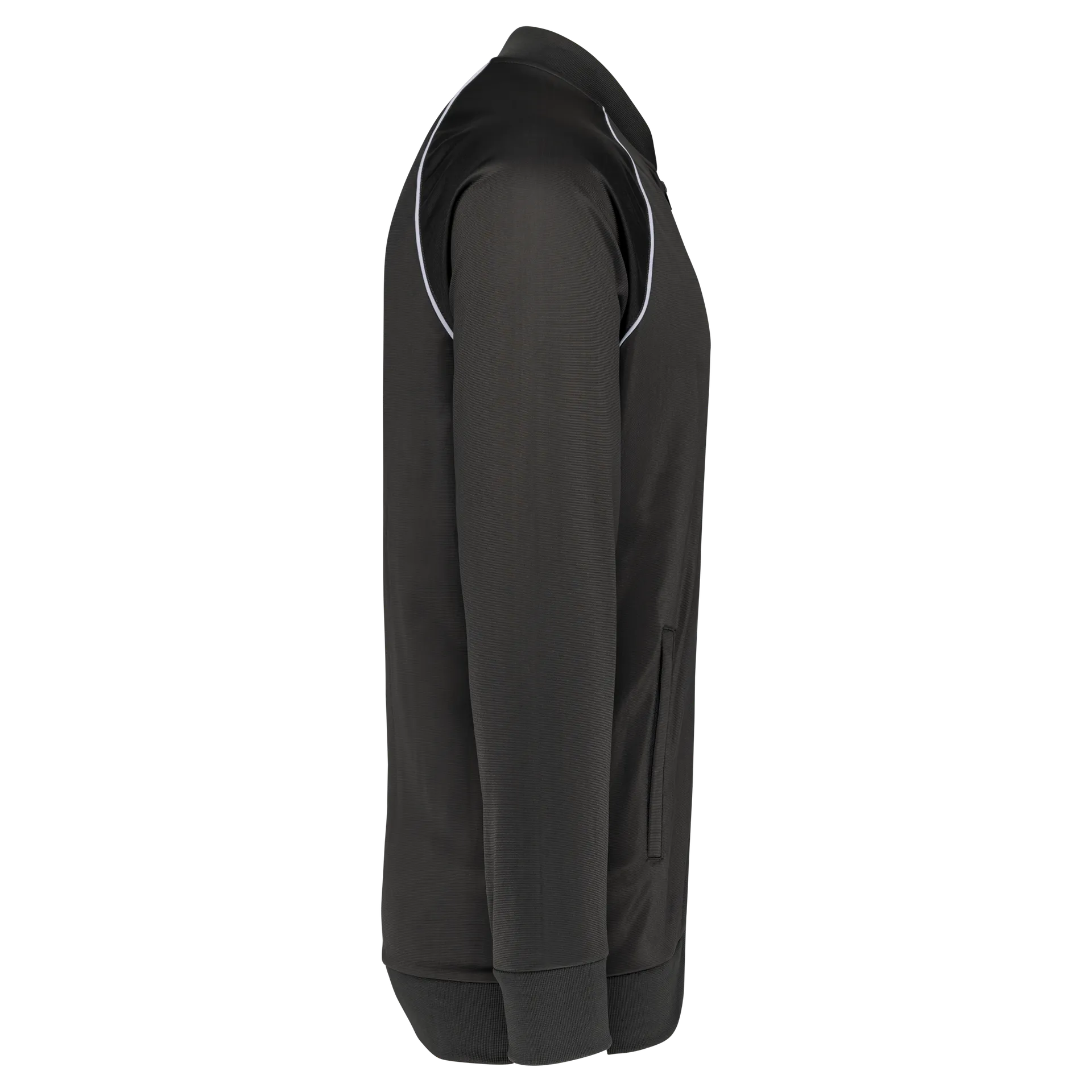 Unisex-Trainingsjacke mit Reißverschluss und Paspel