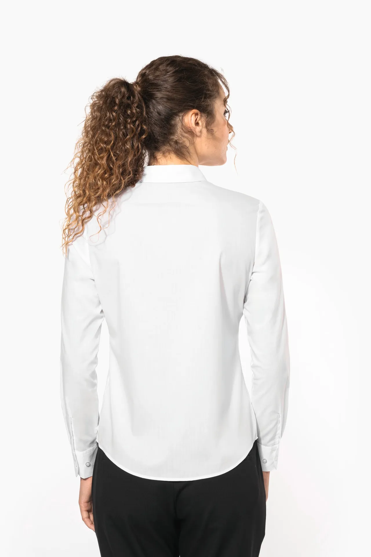 Popeline-Hemd Baumwollpolyester pflegeleicht für Damen