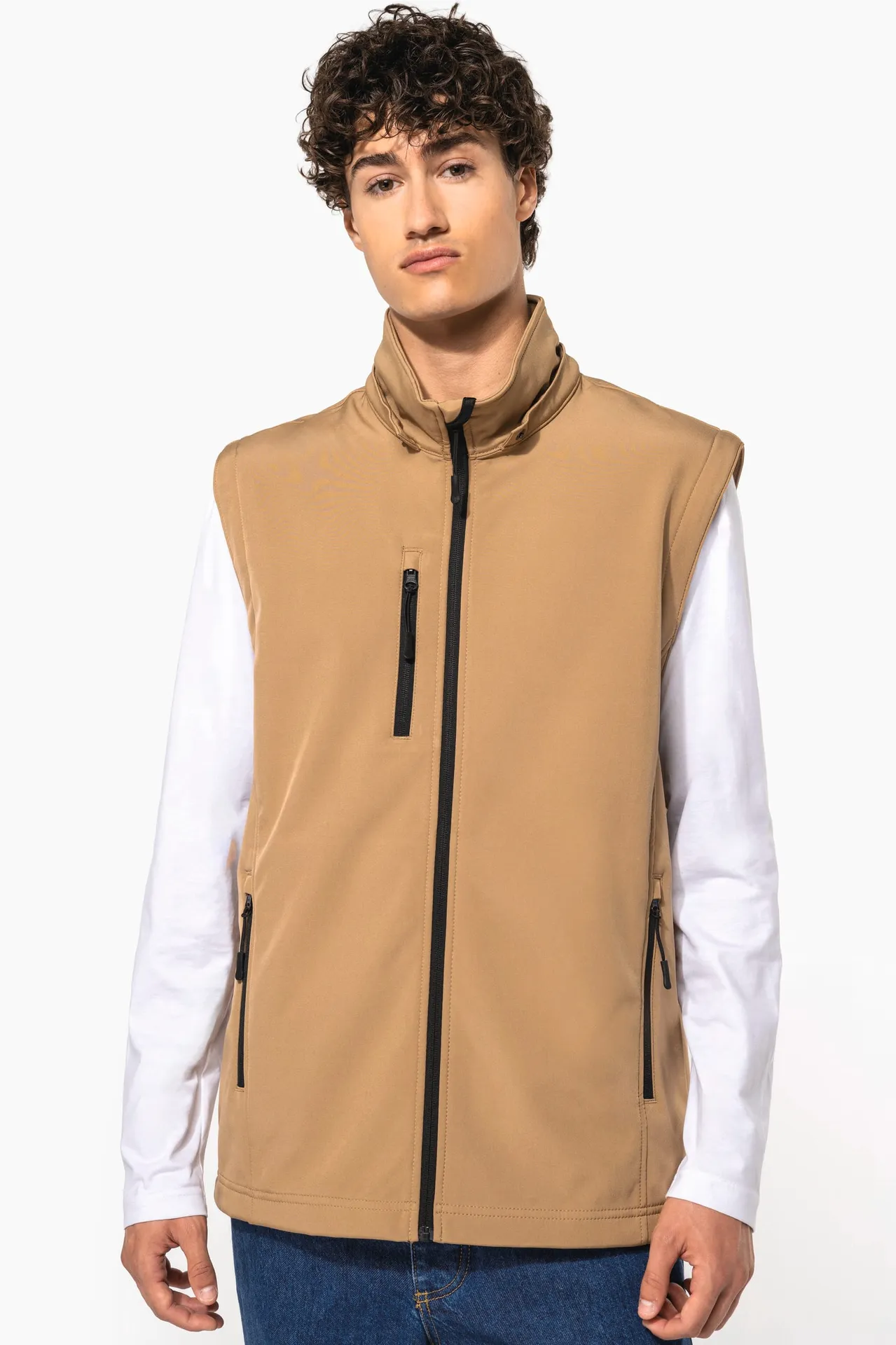 3-lagige Unisex-Softshell-Jacke mit Kapuze und abnehmbaren Ärmeln