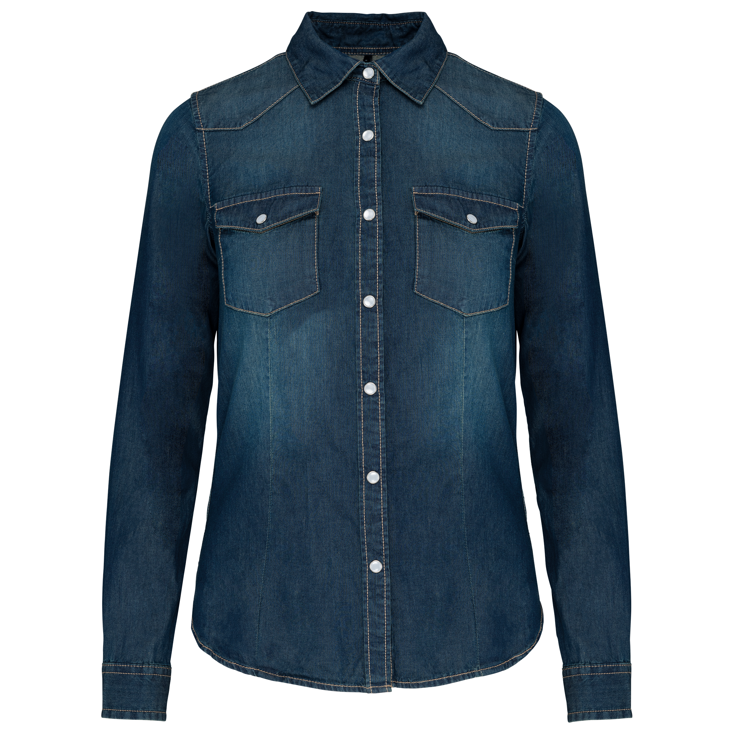 Damen denim-hemd langarm