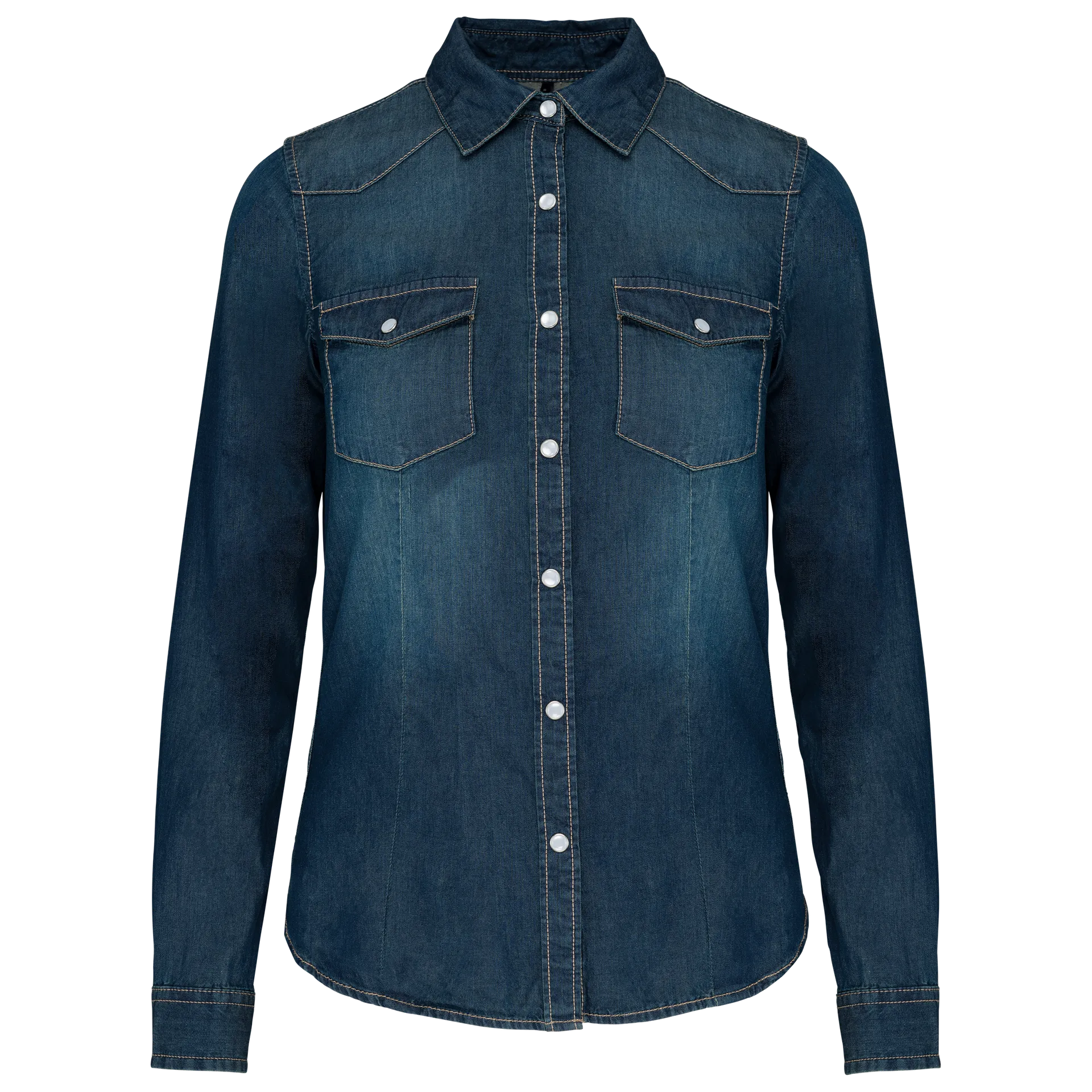 Damen denim-hemd langarm