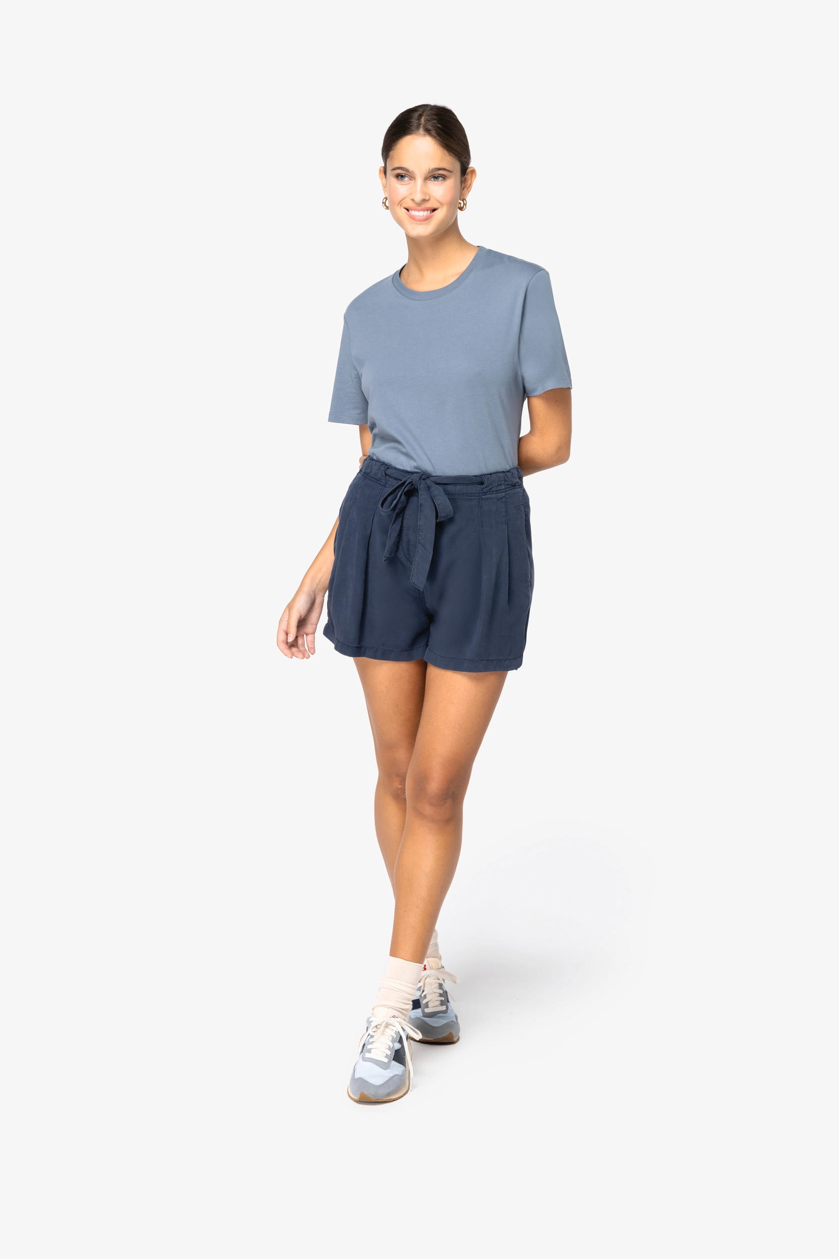 Umweltfreundliche ausgewaschene Damenshorts aus Lyocell
