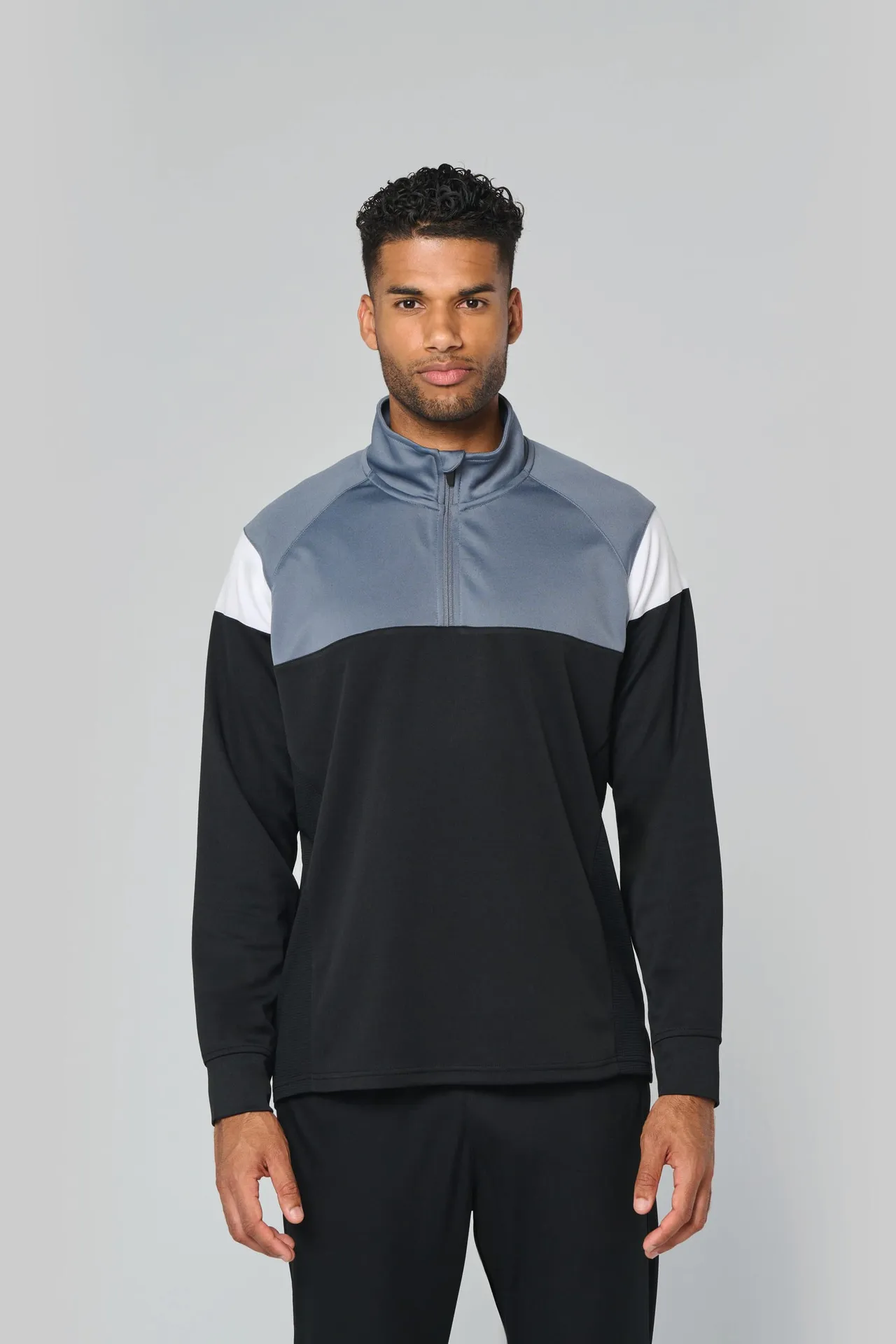 Unisex Trainings-Sweatshirt mit 1/4 Reißverschluss