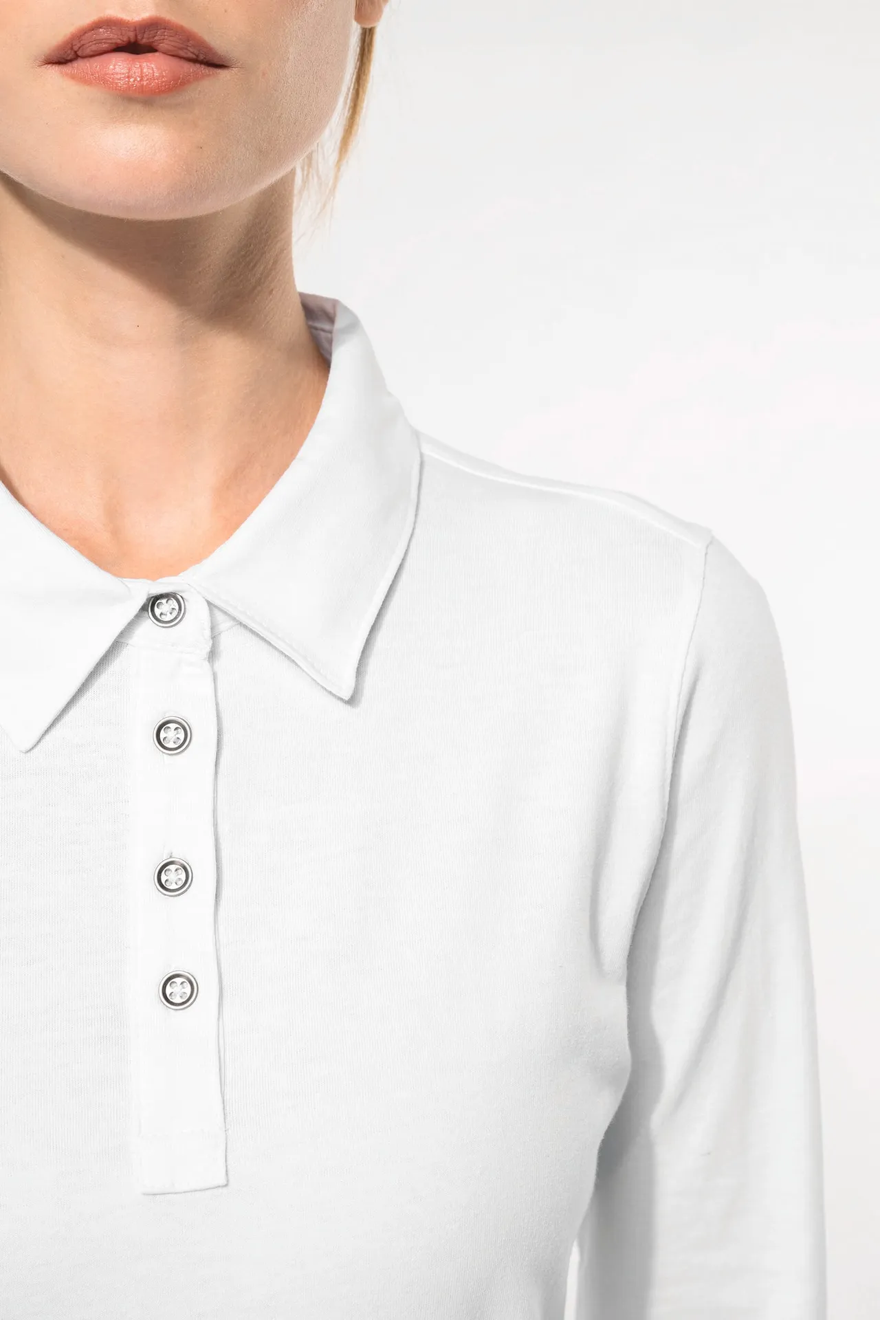 Langarm-Polohemd für Damen aus Jersey