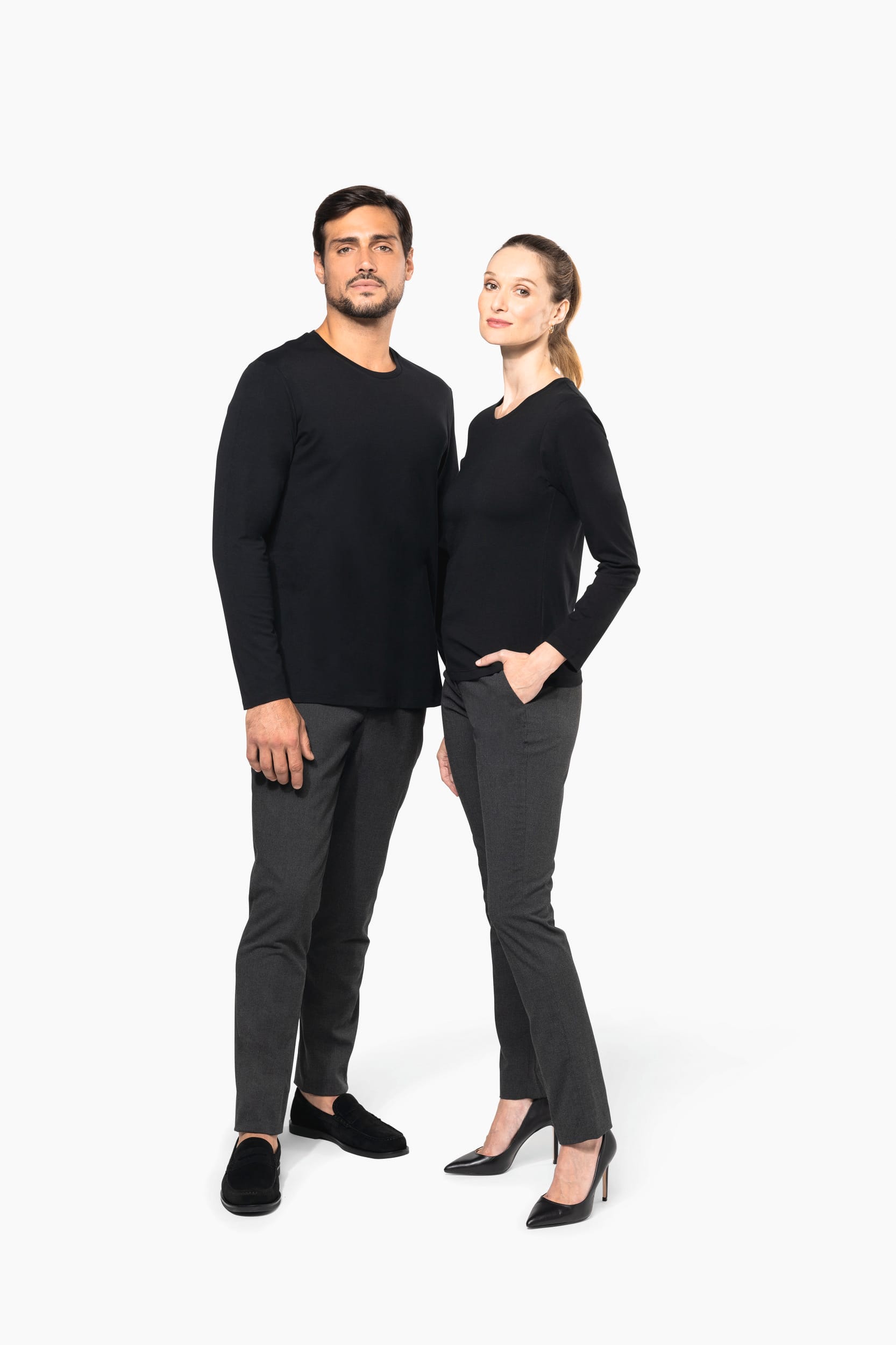 Supima® Damen-T-Shirt mit Rundhalsausschnitt und langen Ärmeln