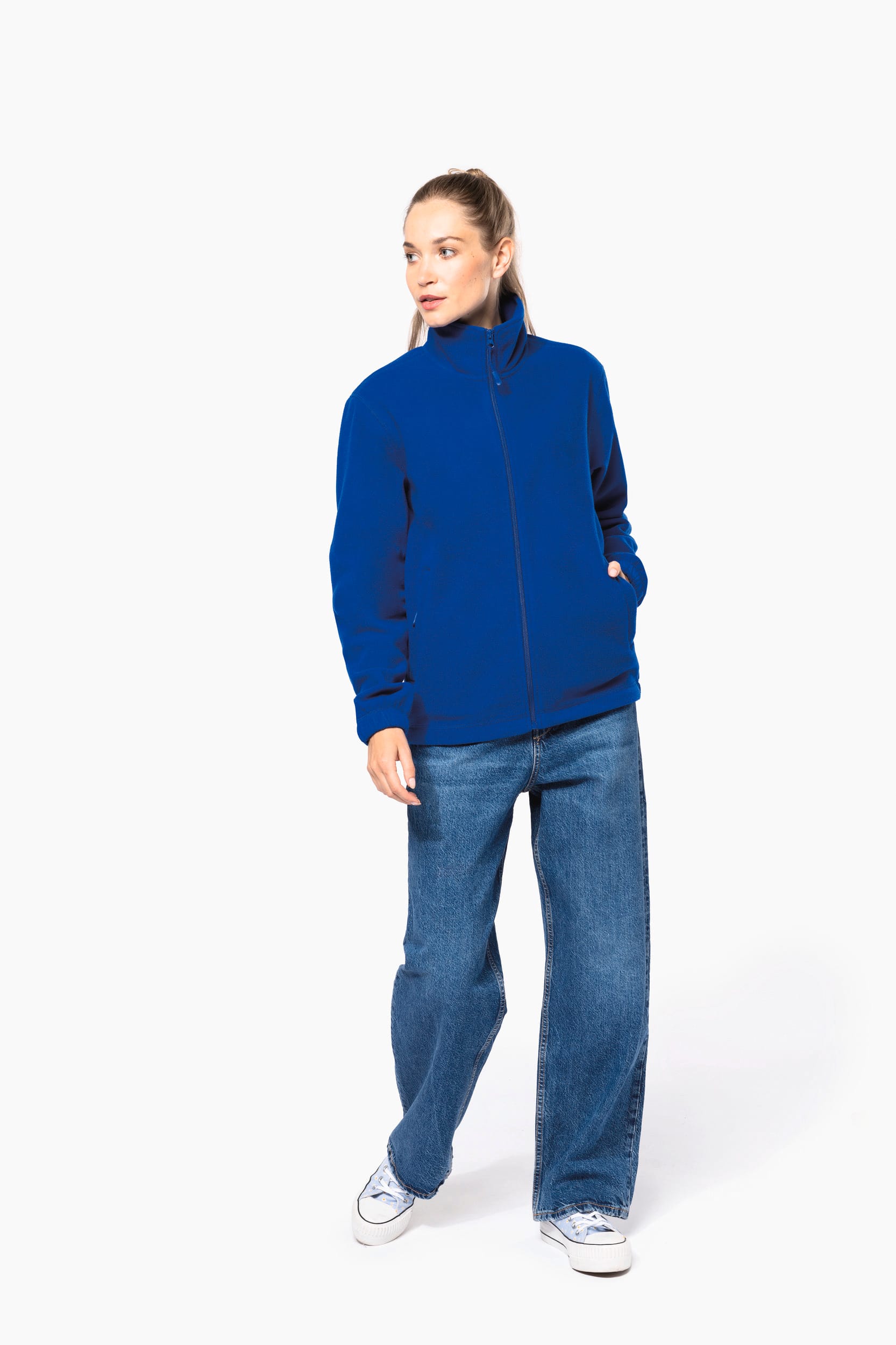 Verstellbare Fleecejacke mit elastischen Ärmelbündchen