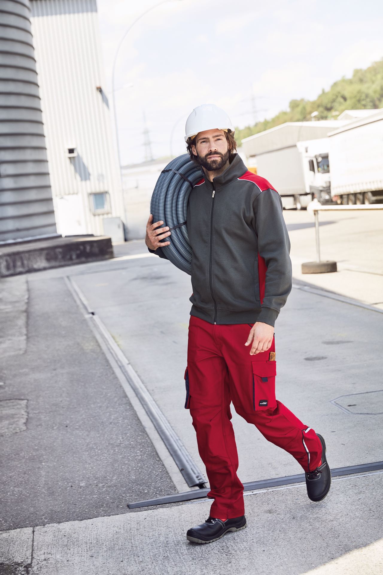 James & Nicholson JN847 – Elastische Arbeitshose mit Werkzeugtaschen