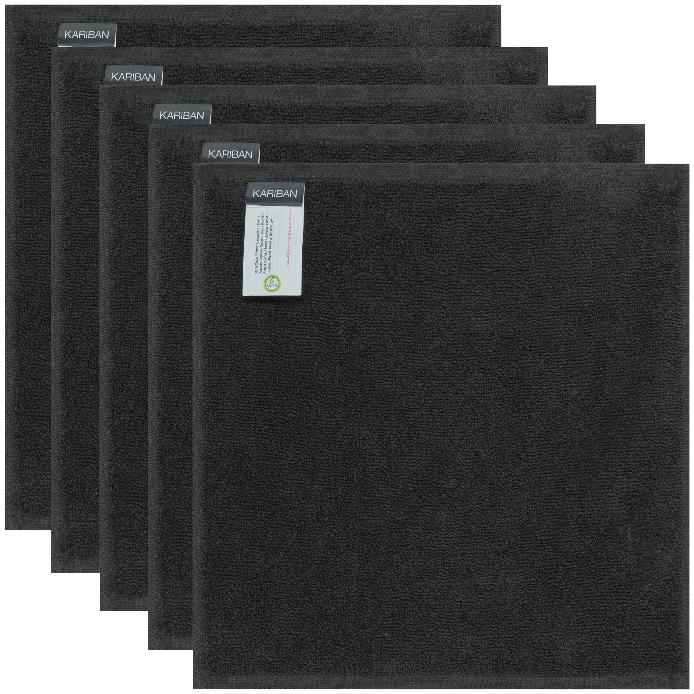 Gästehandtuch 30 x 30 cm – Set von 5 Handtüchern