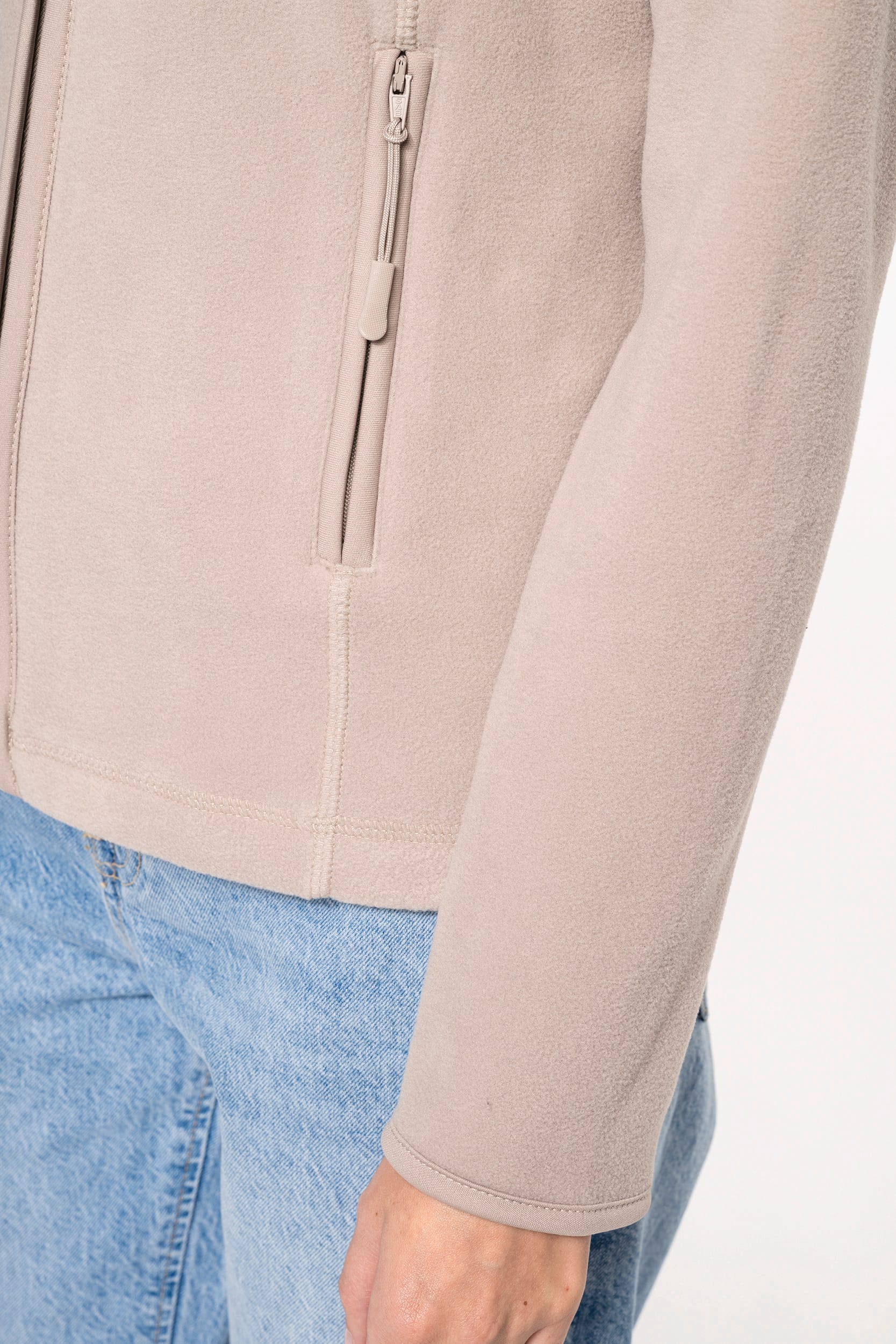 Mikrofleece-Jacke mit Reißverschluss für Damen