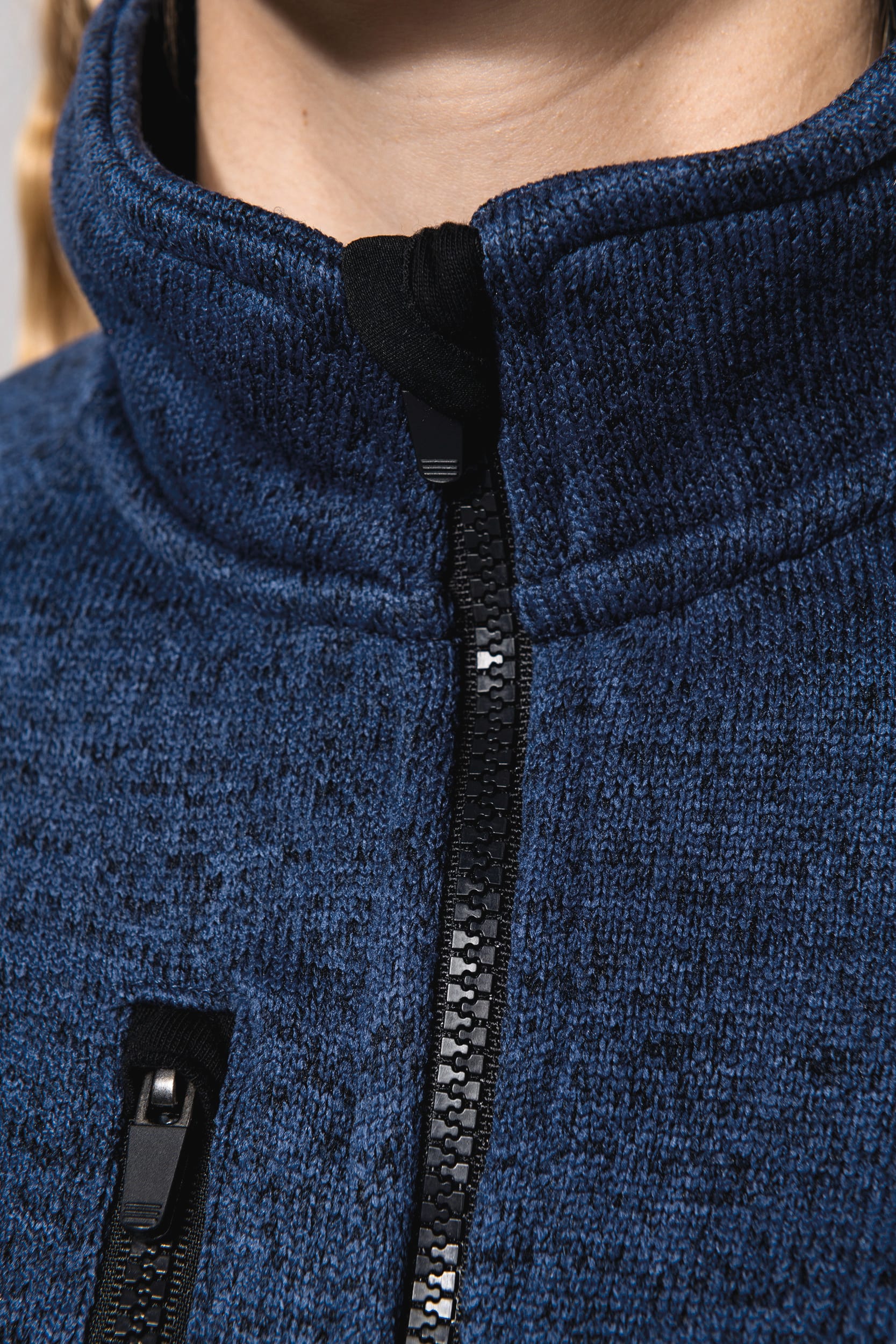 Damen-Weste mit Reißverschluss, aus Chiné