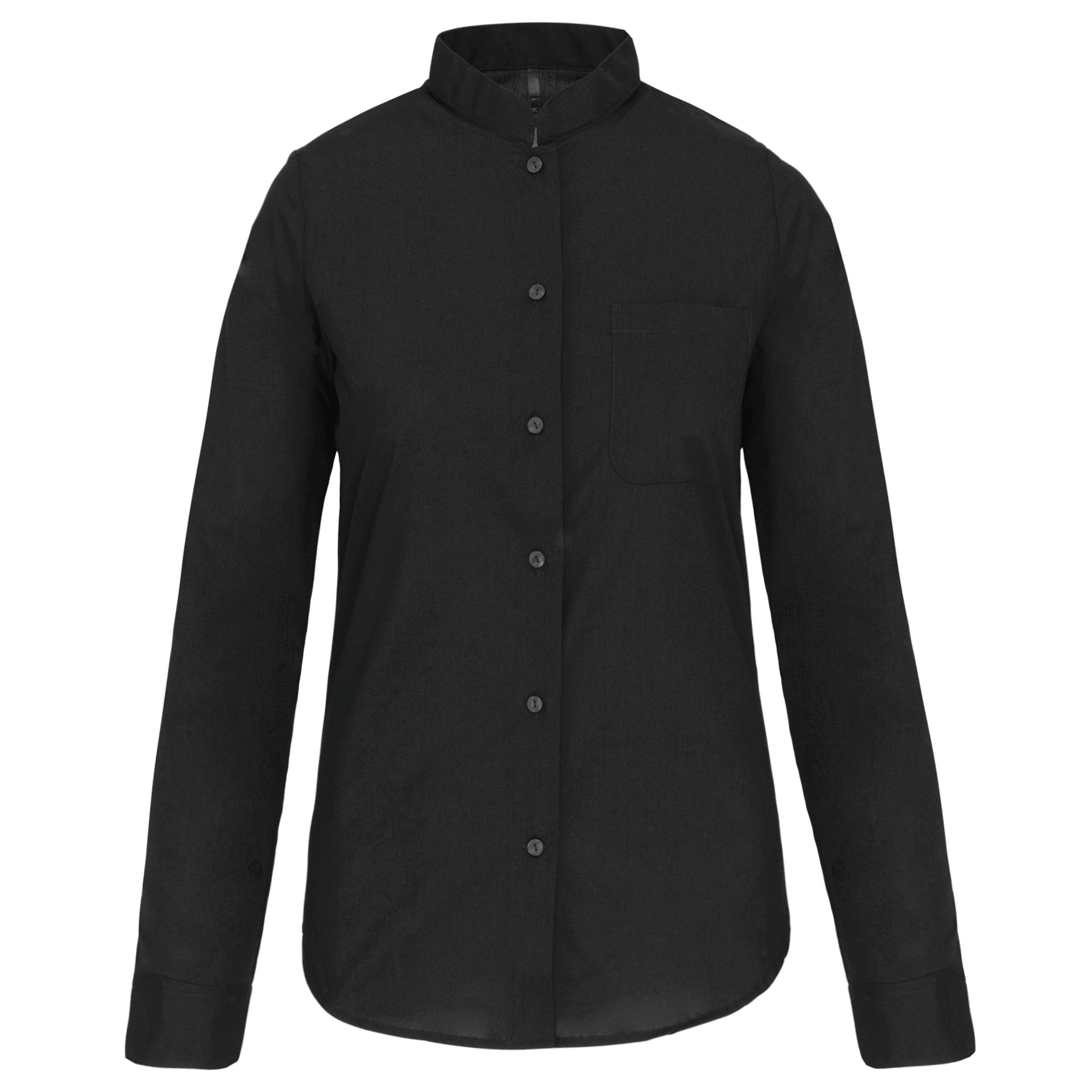 Damen hemdbluse mao-kragen langarm