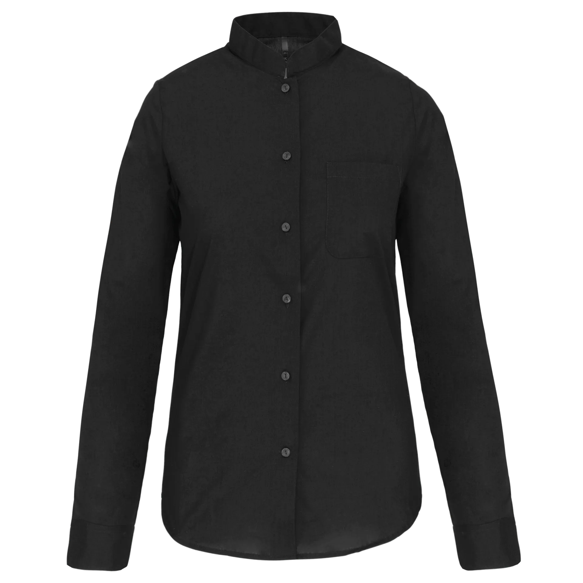 Damen hemdbluse mao-kragen langarm