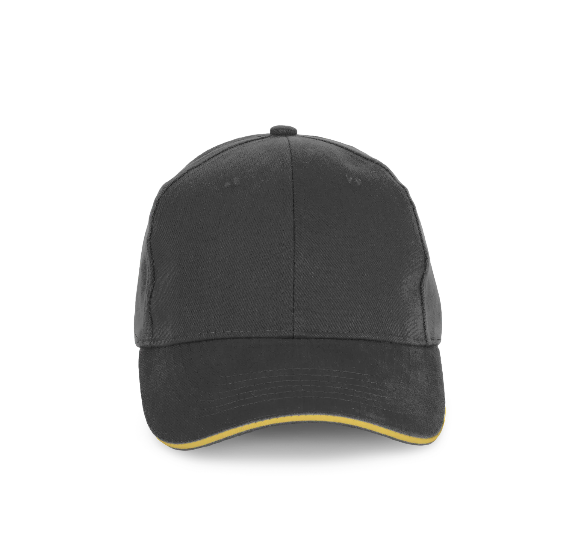 6-Panel-Kappe aus biologischer Baumwolle mit Kontrast-Sandwichschirm