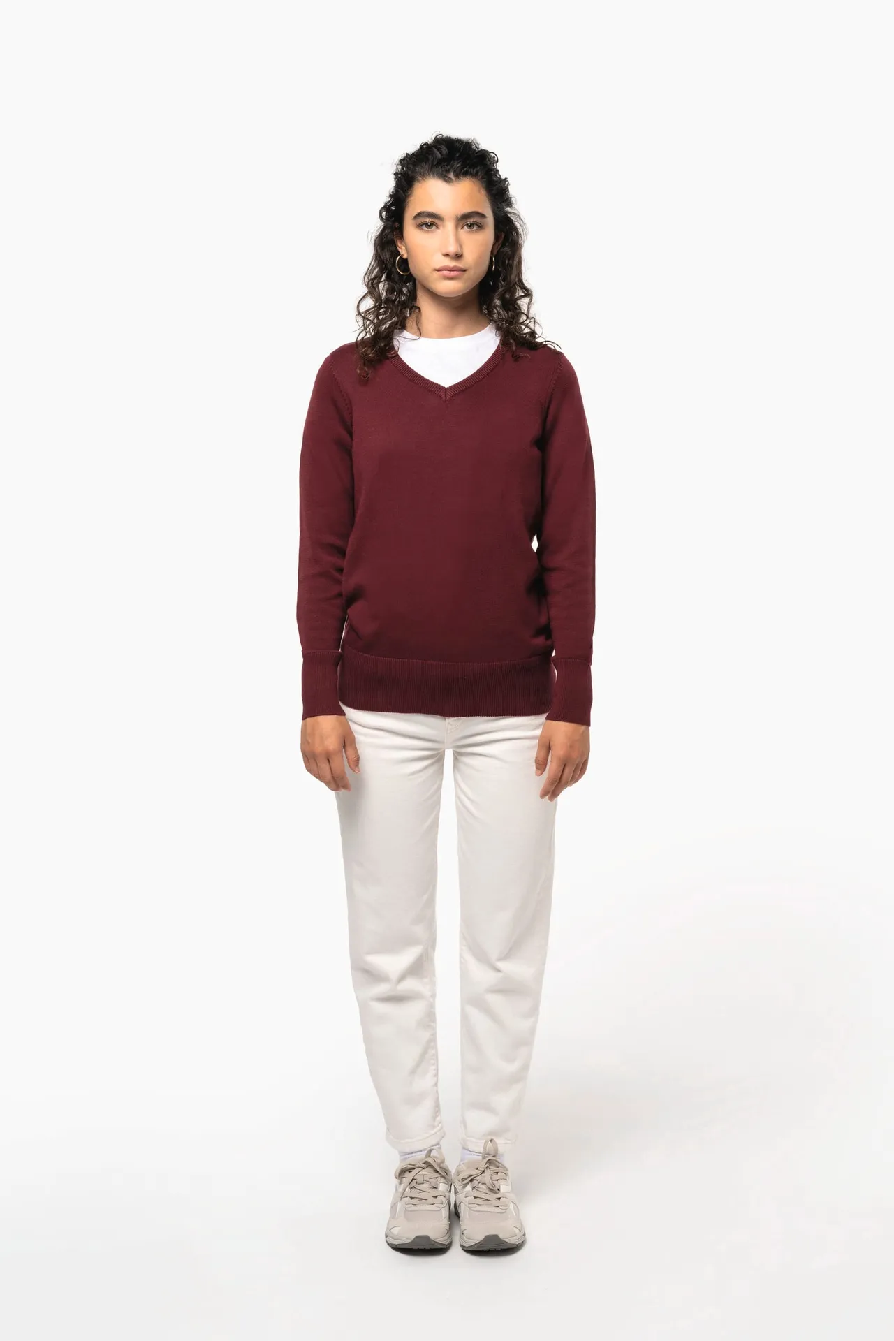 Damenpullover mit V-Ausschnitt