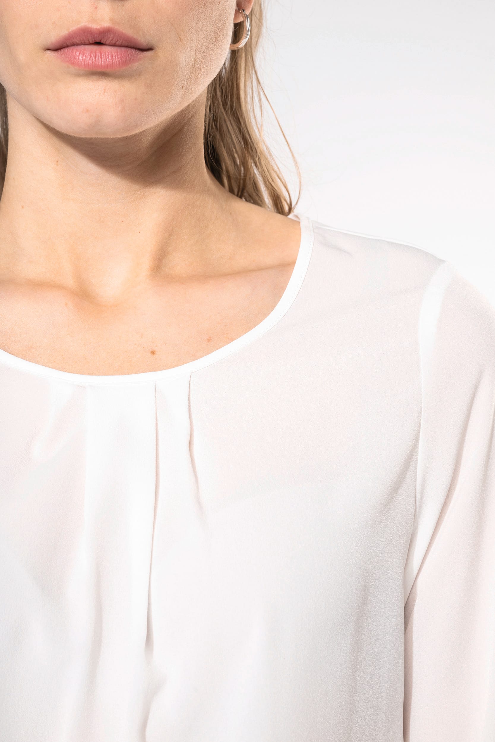 Langarm-Kreppbluse für Damen